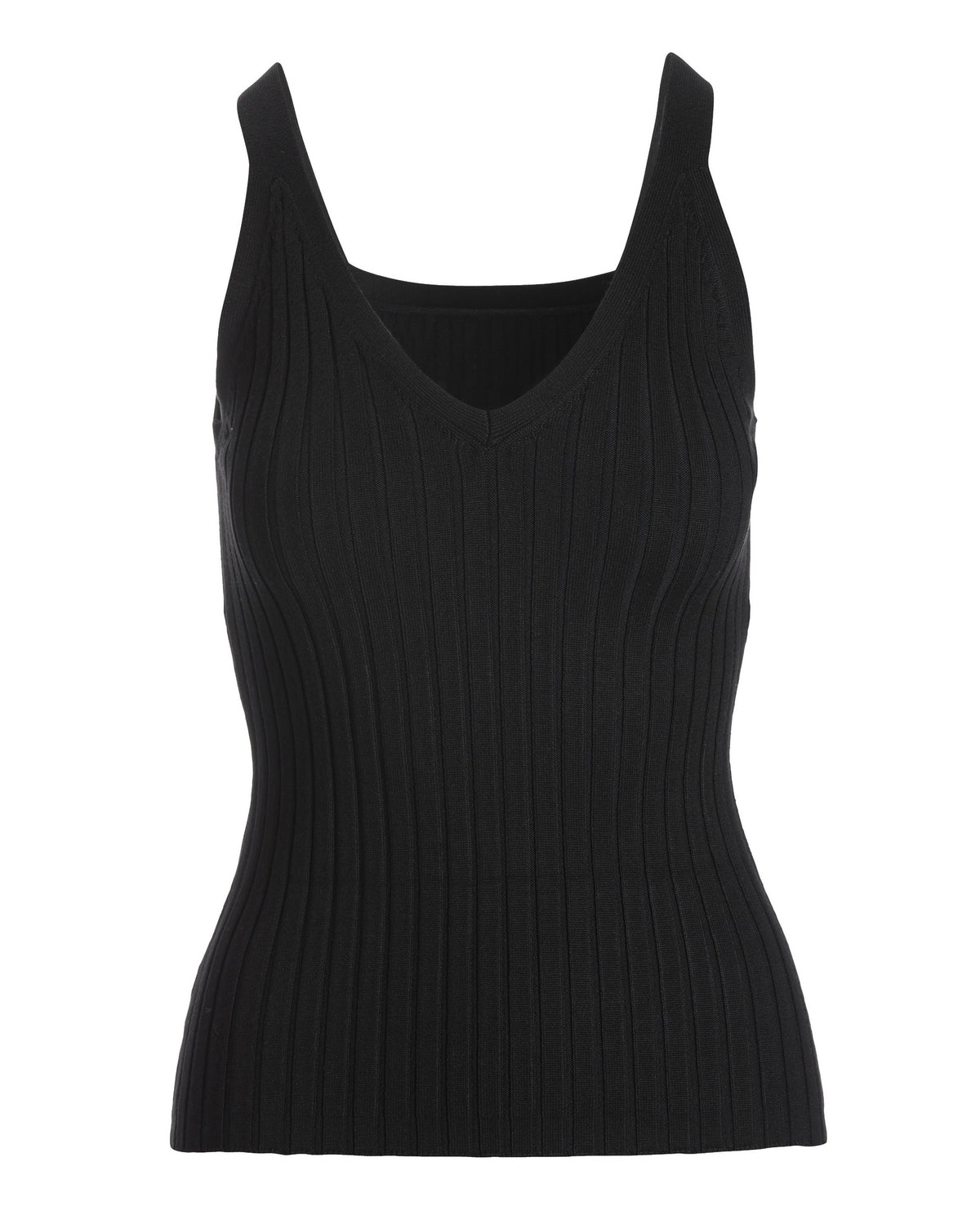 Wide Rib Sweater Tank Black