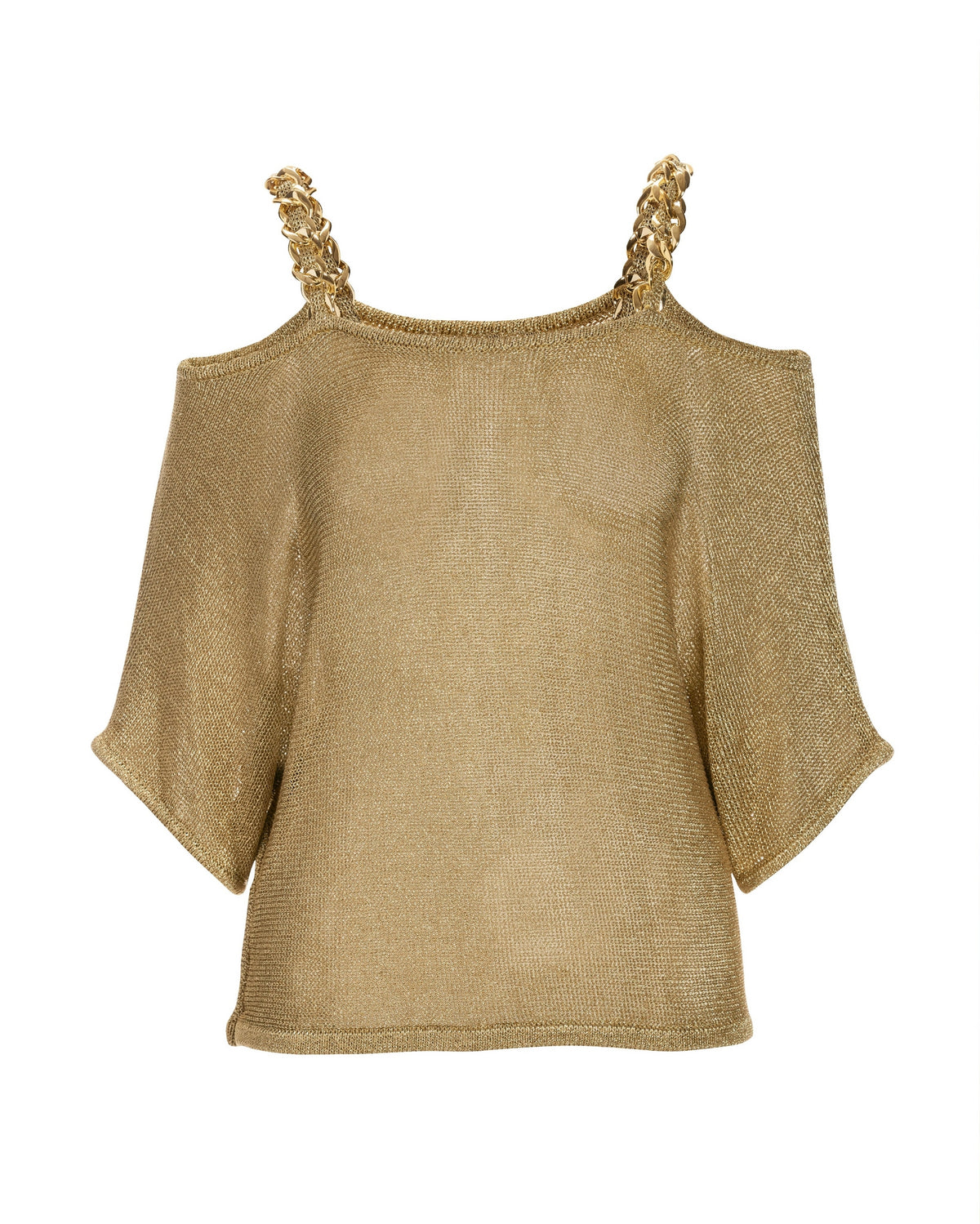 Metallic Chain Strap Poncho Gold
