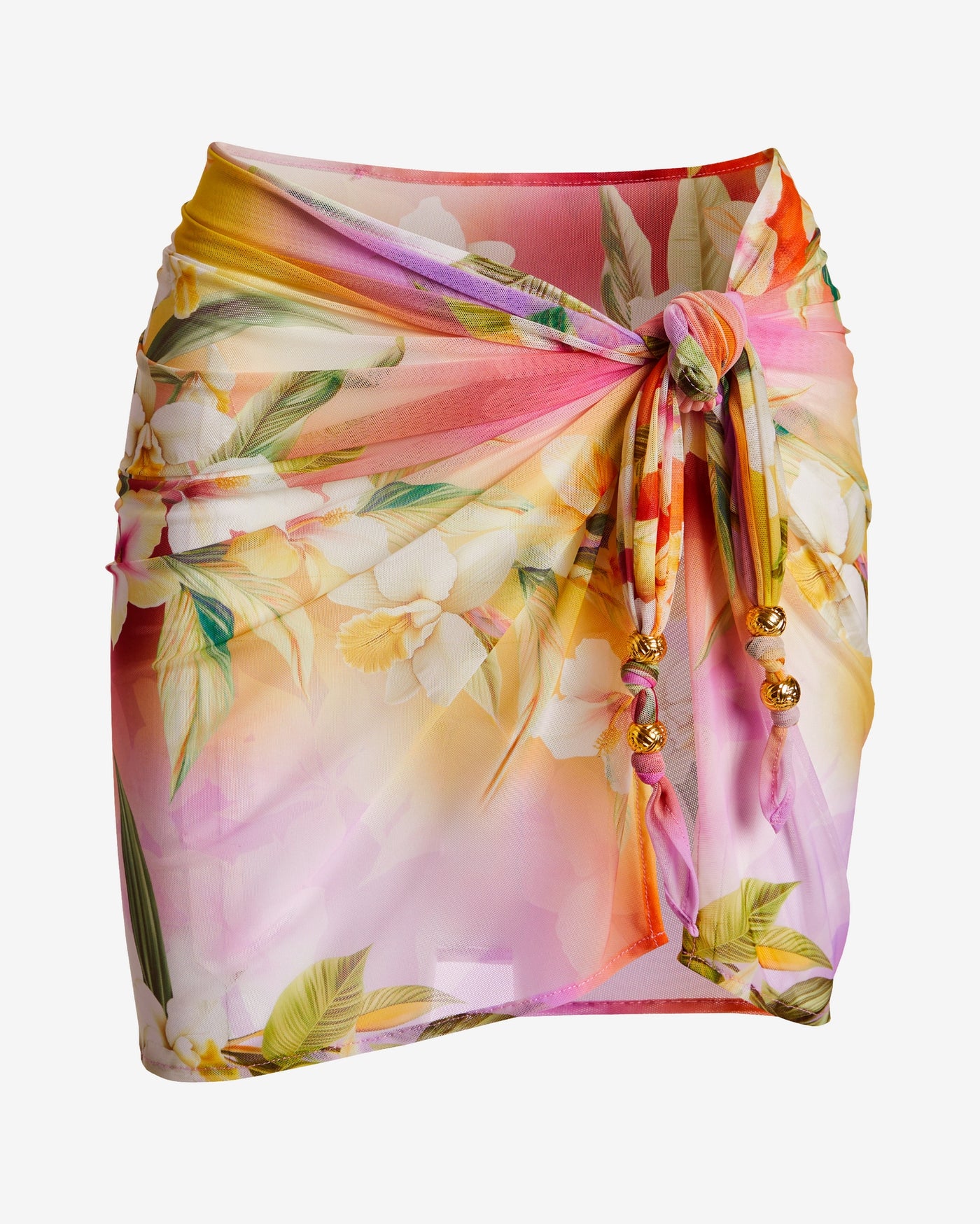 Swim Sense Mesh Print Short Pareo Ombre Floral