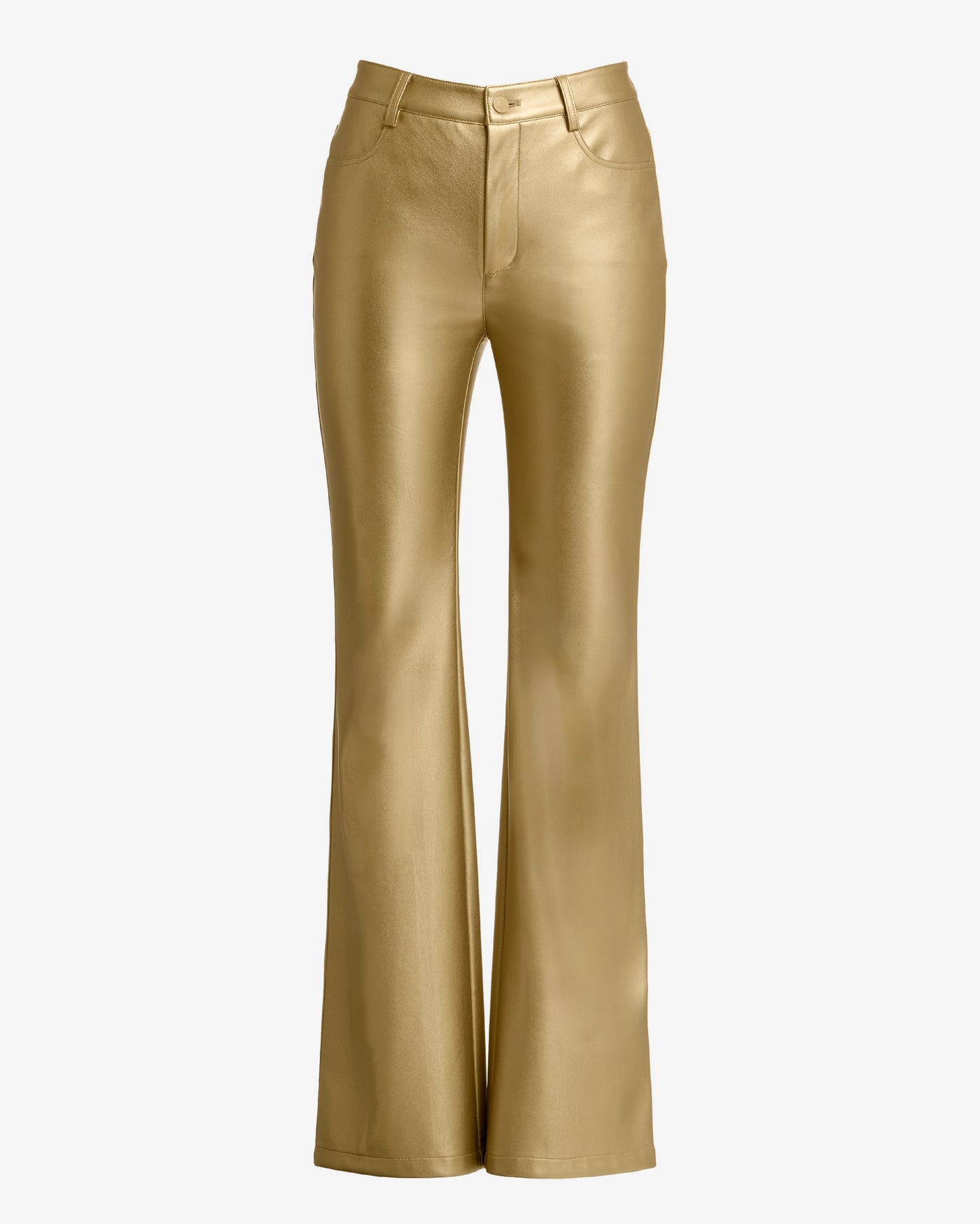 Monterey Faux Leather Five Pocket Bootcut Pant Gold