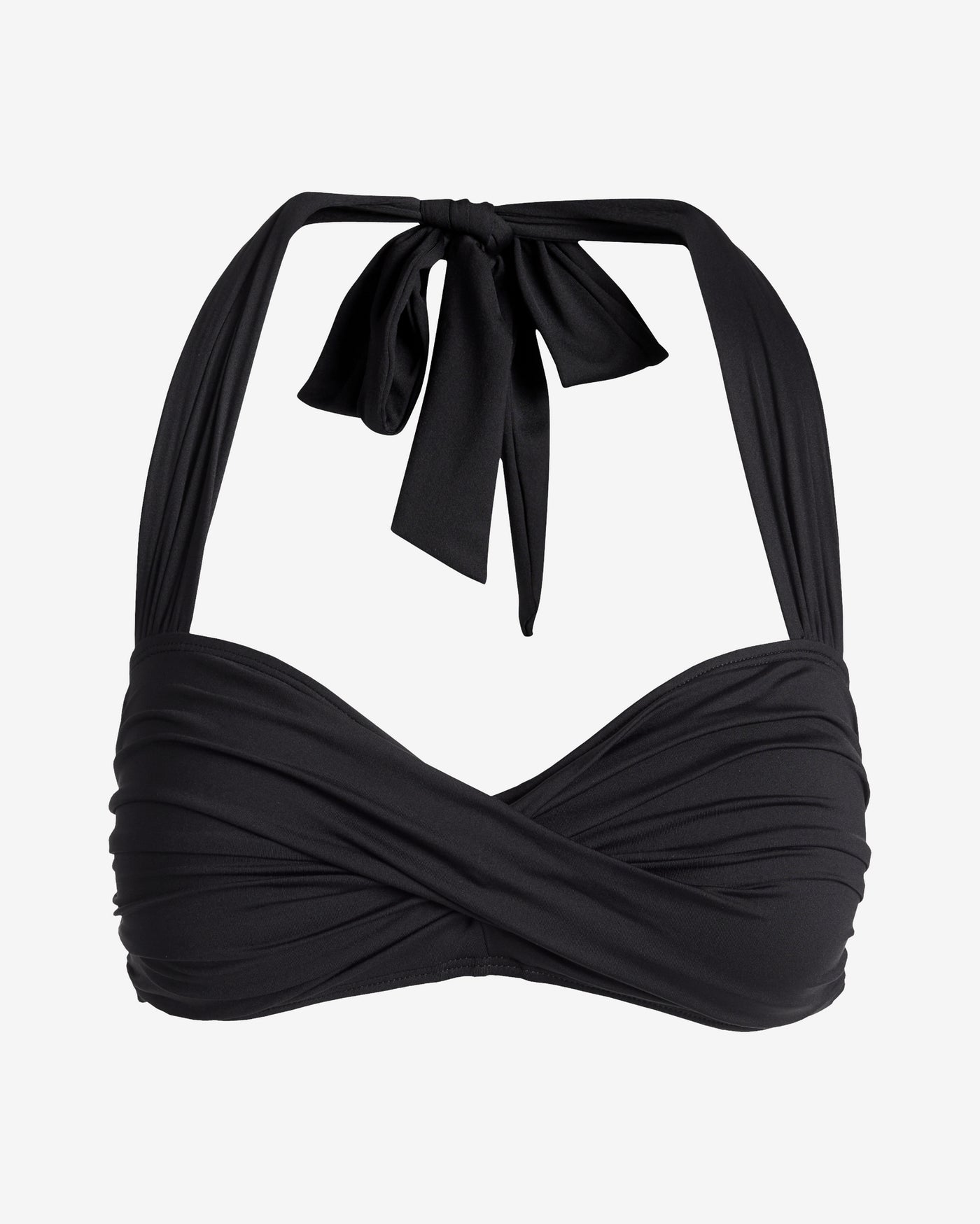 Swim Sense Cross Front Halter Bikini Top Proper Black