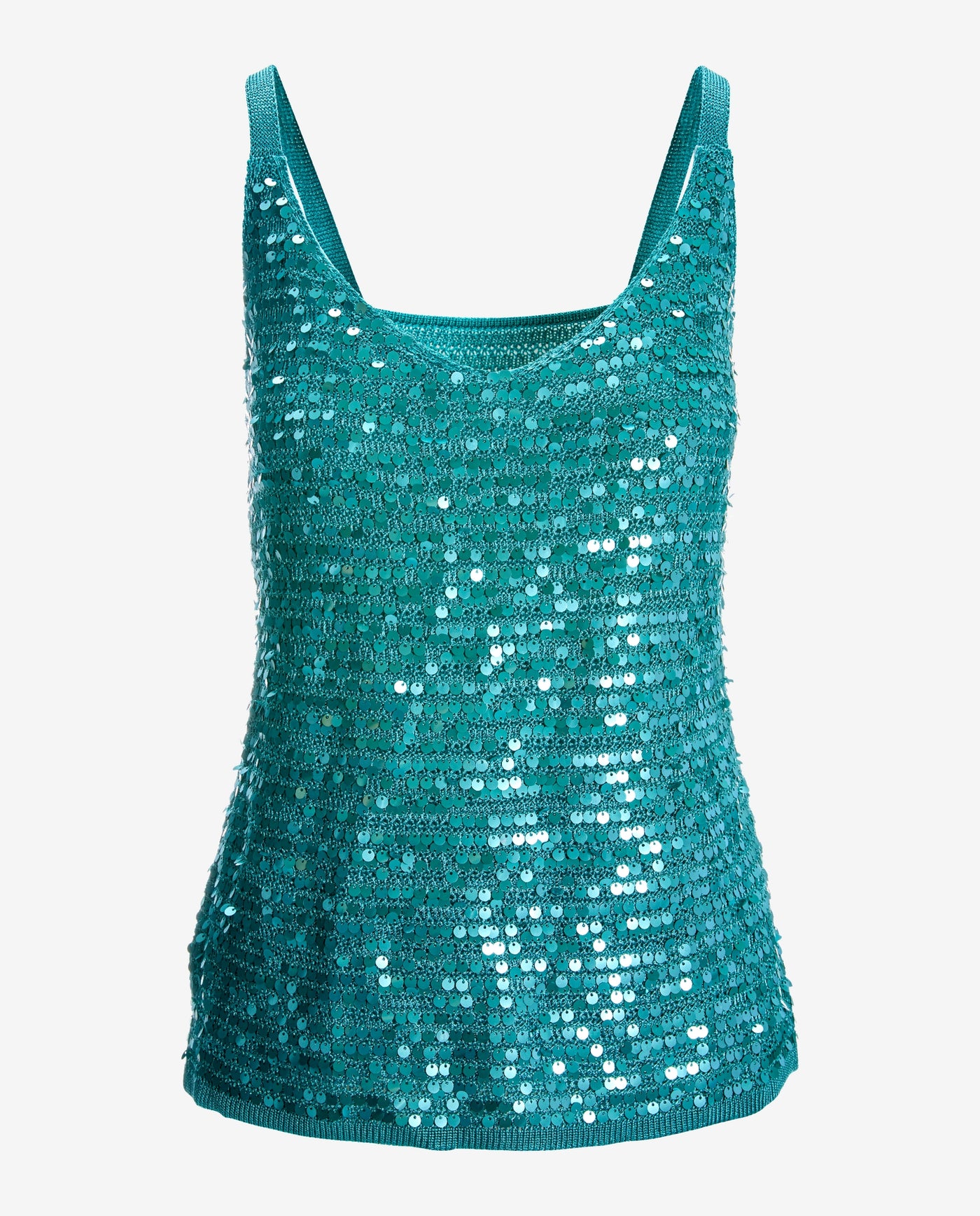 Sequin V-Neck Sweater Tank Blue Radiance