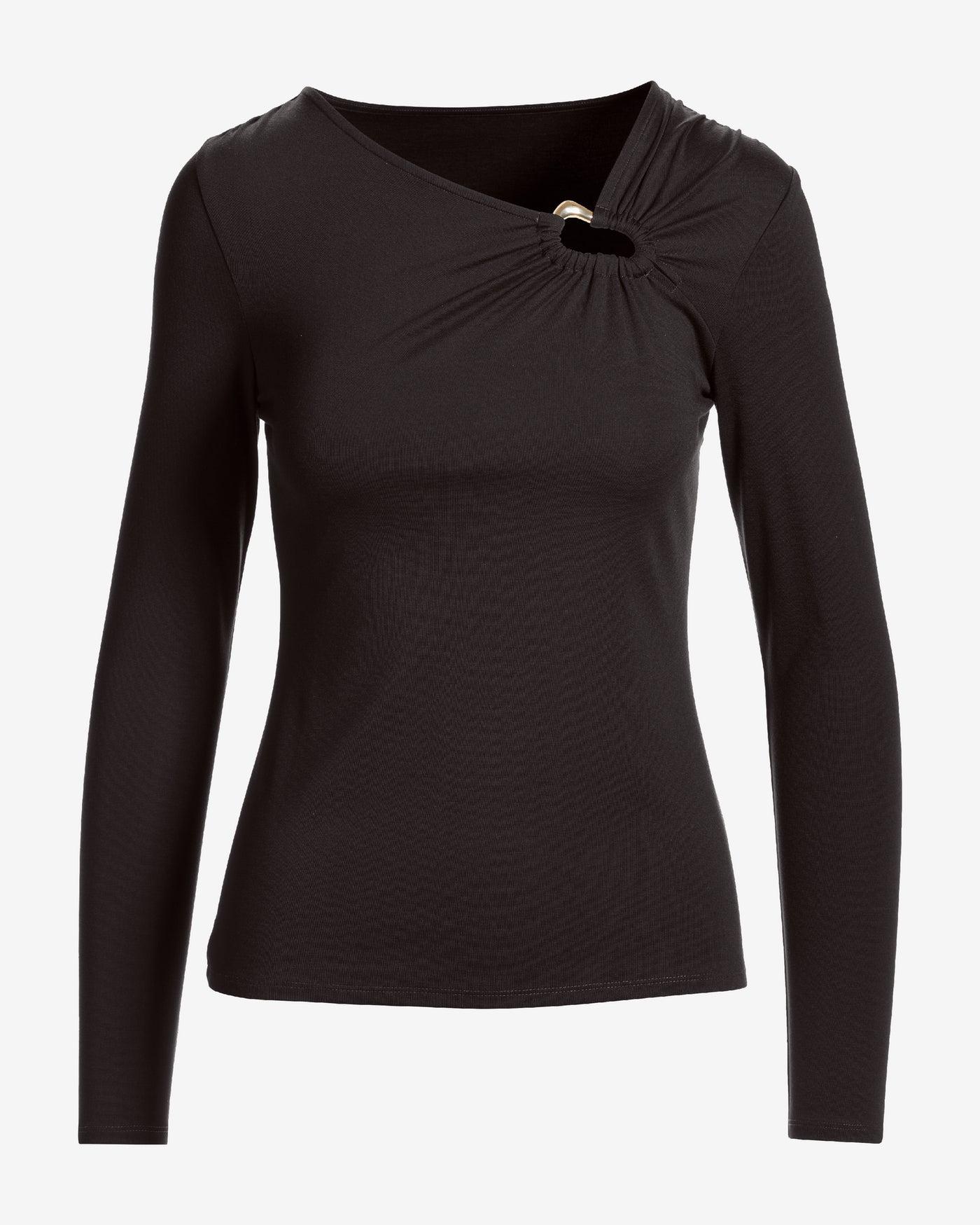 Hardware Long Sleeve Knit Top Chocolate Torte