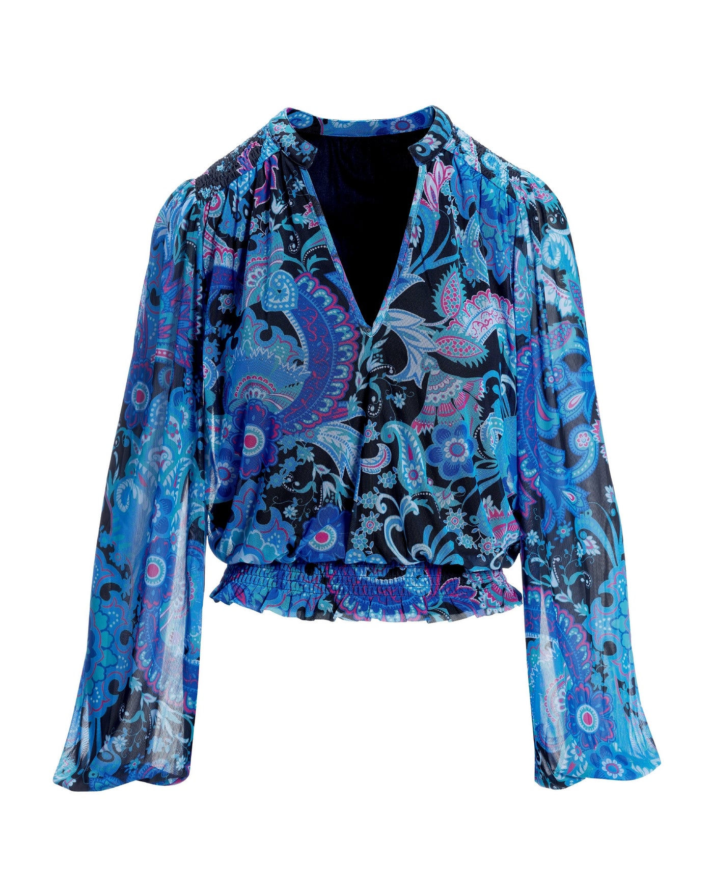 Knightsbridge Fleurs Top Blue Multi