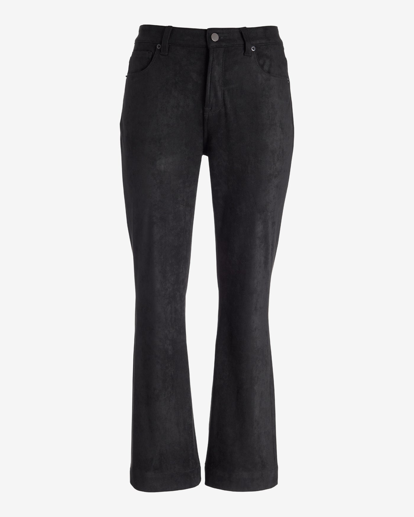 Faux Suede Kick Flare Pant Black