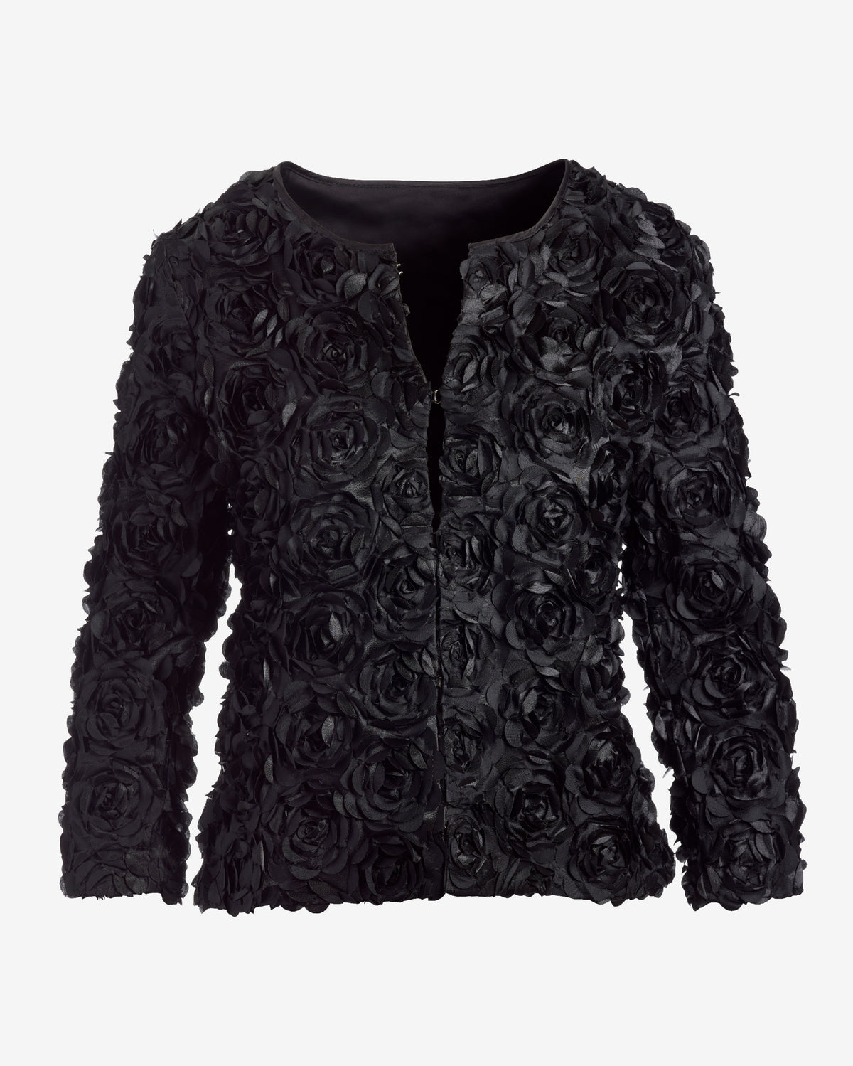 Rosette three quarter sleeve Jacket Black