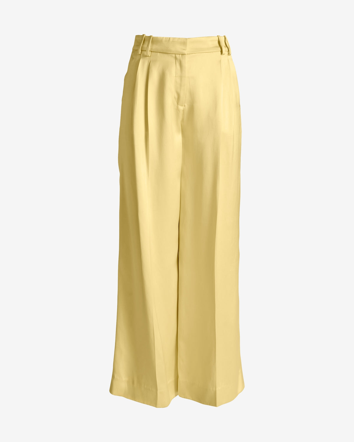 Wide Leg Satin Trouser Pale Banana