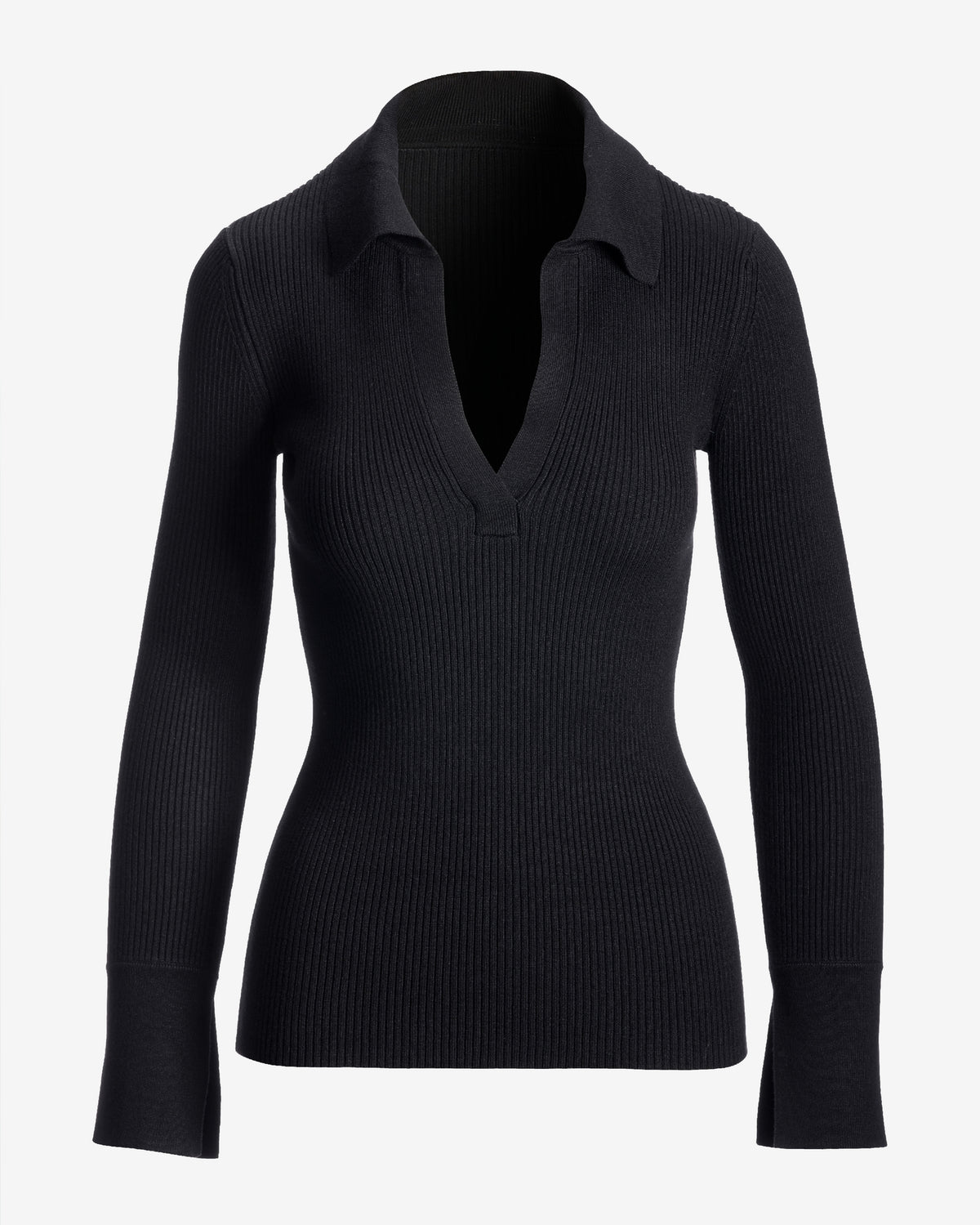 Ribbed Collar Sweater Proper Black