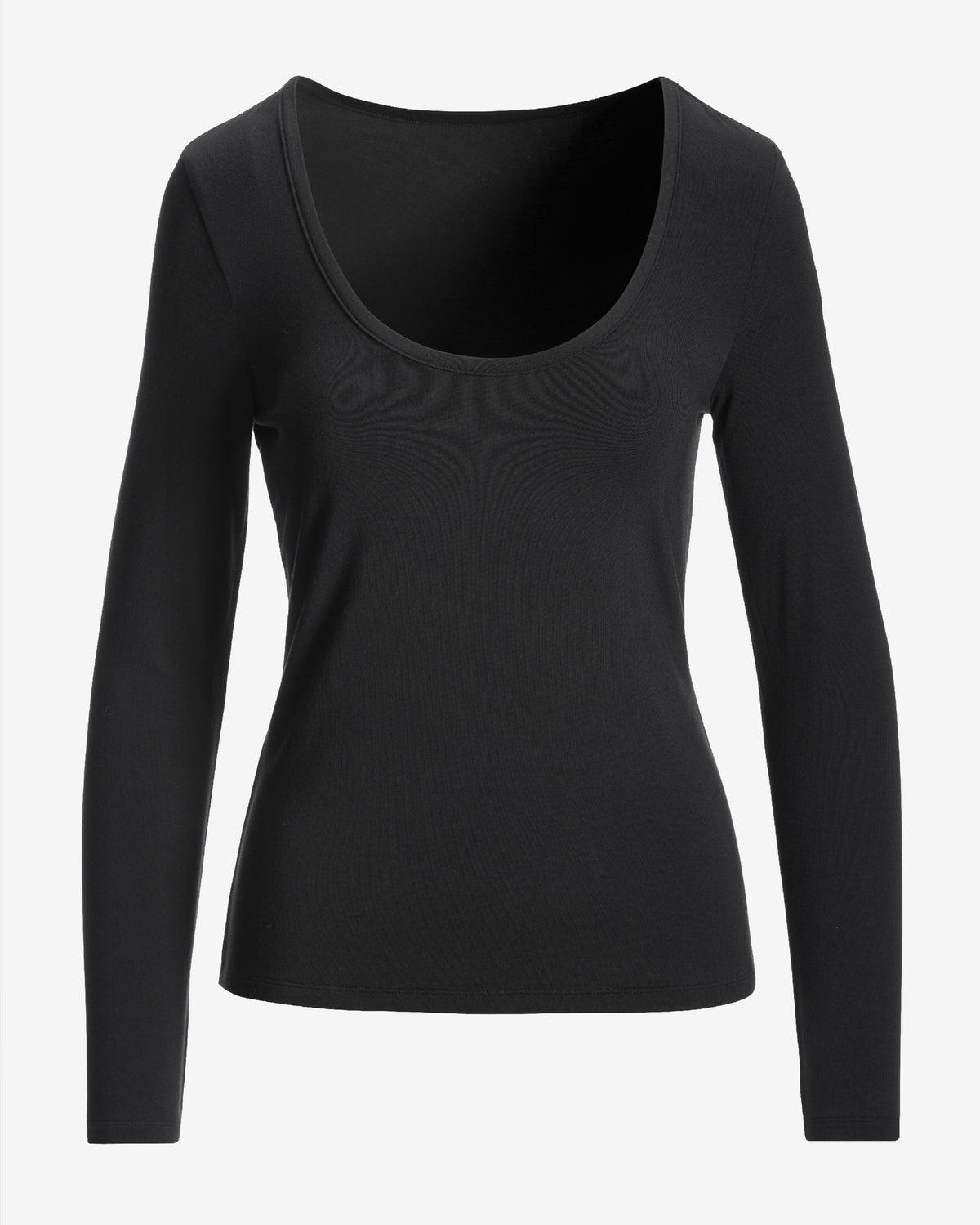 So Effortless Long Sleeve Scoop Neck Knit Top Proper Black