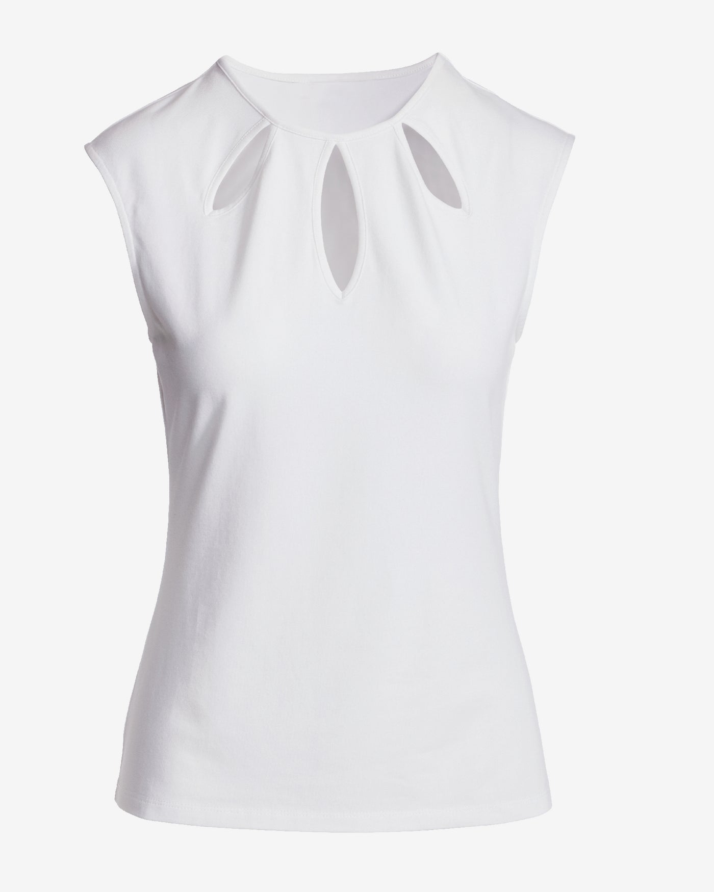 So Sexy Teardrop Cut Out Top Pure White