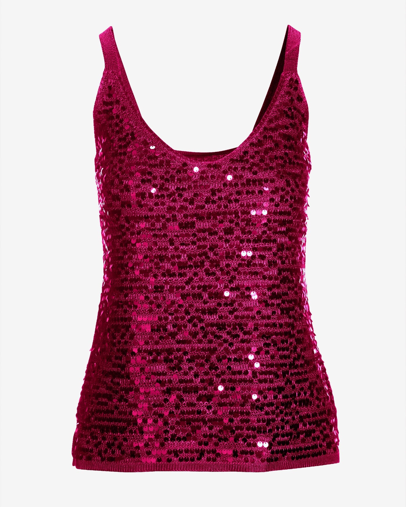 Sequin V-Neck Sweater Tank Maroon