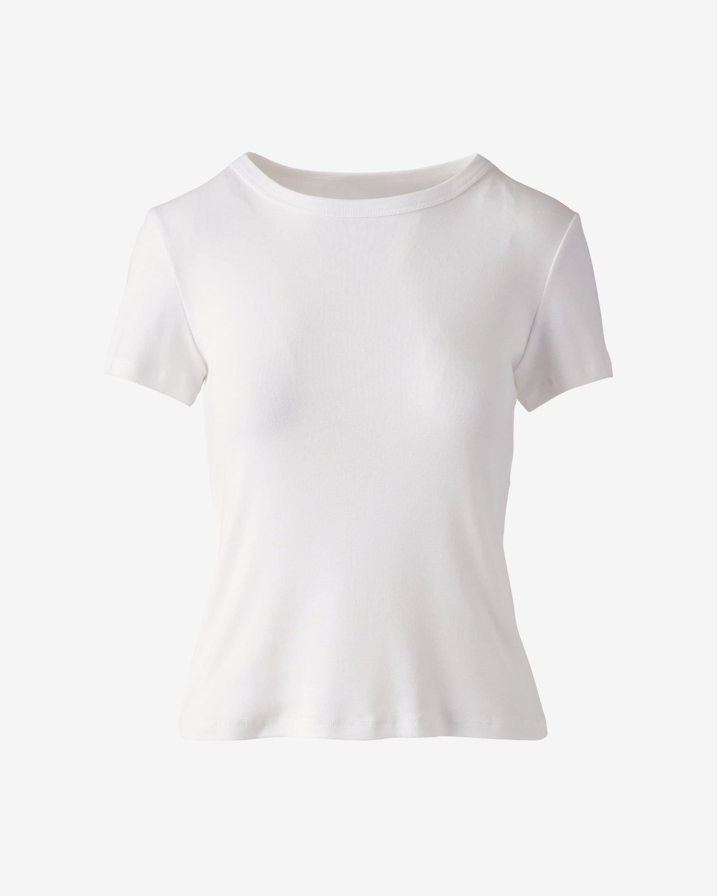 Crew Neck Cotton T Shirt Pure White