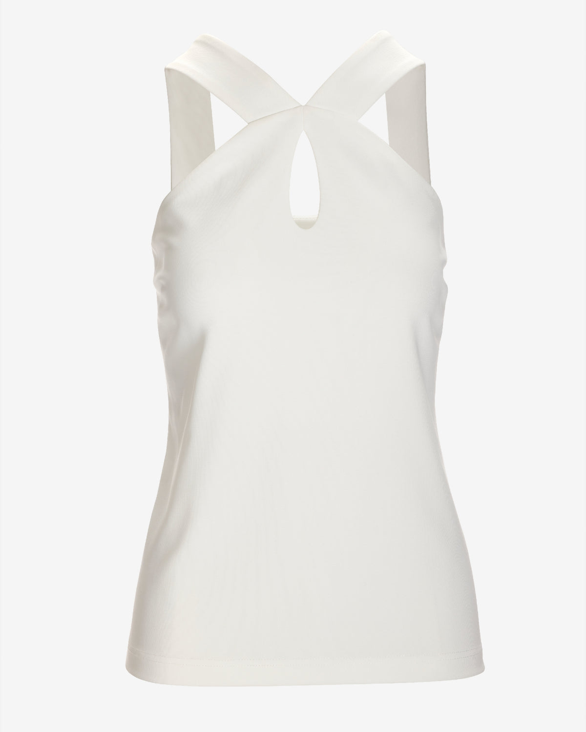 Beyond Travel Sleeveless Keyhole Top Ivory Coast