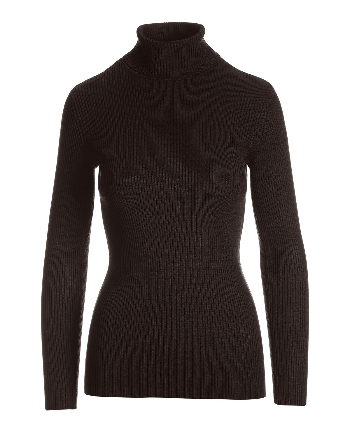 Ribbed Turtleneck Sweater Chocolate Torte