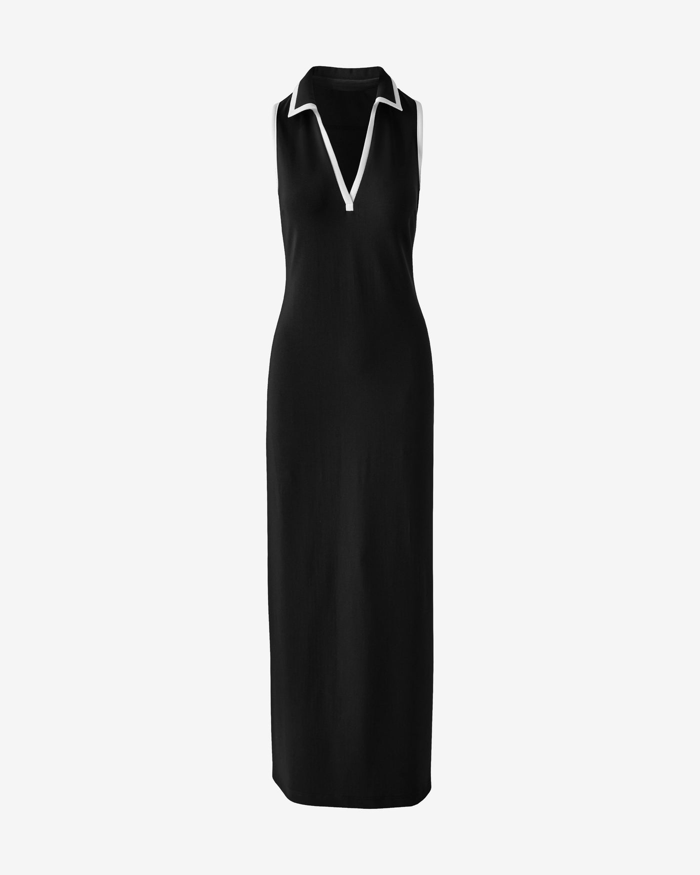 Beyond Travel Piped Collared Maxi Dress Jet Black/Ivory Coast