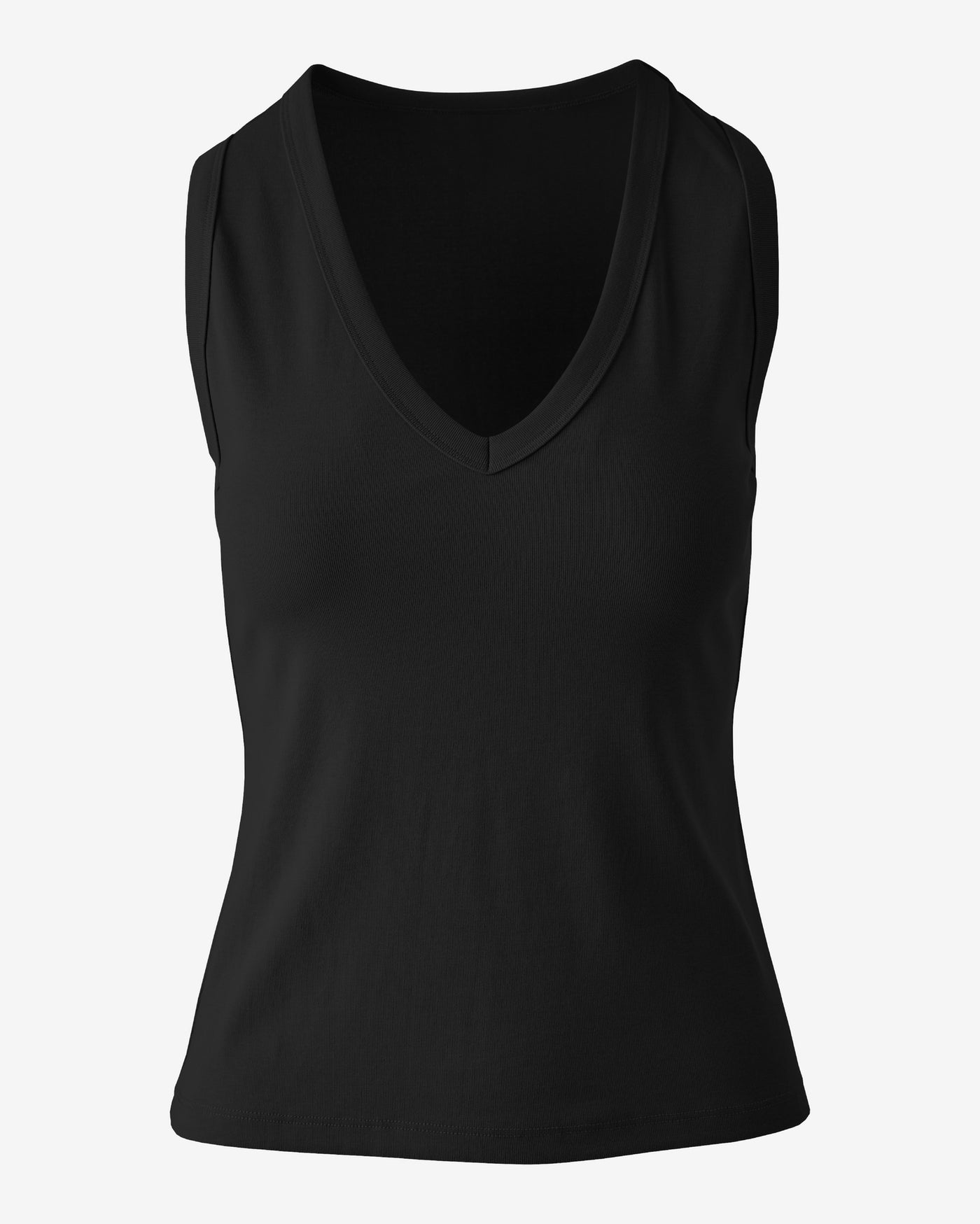 V Neck Cotton Tank Proper Black