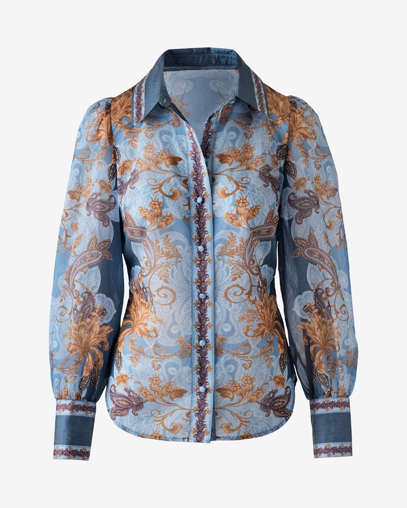 Victoria Printed Balloon Sleeve Shirt Paisley Floral