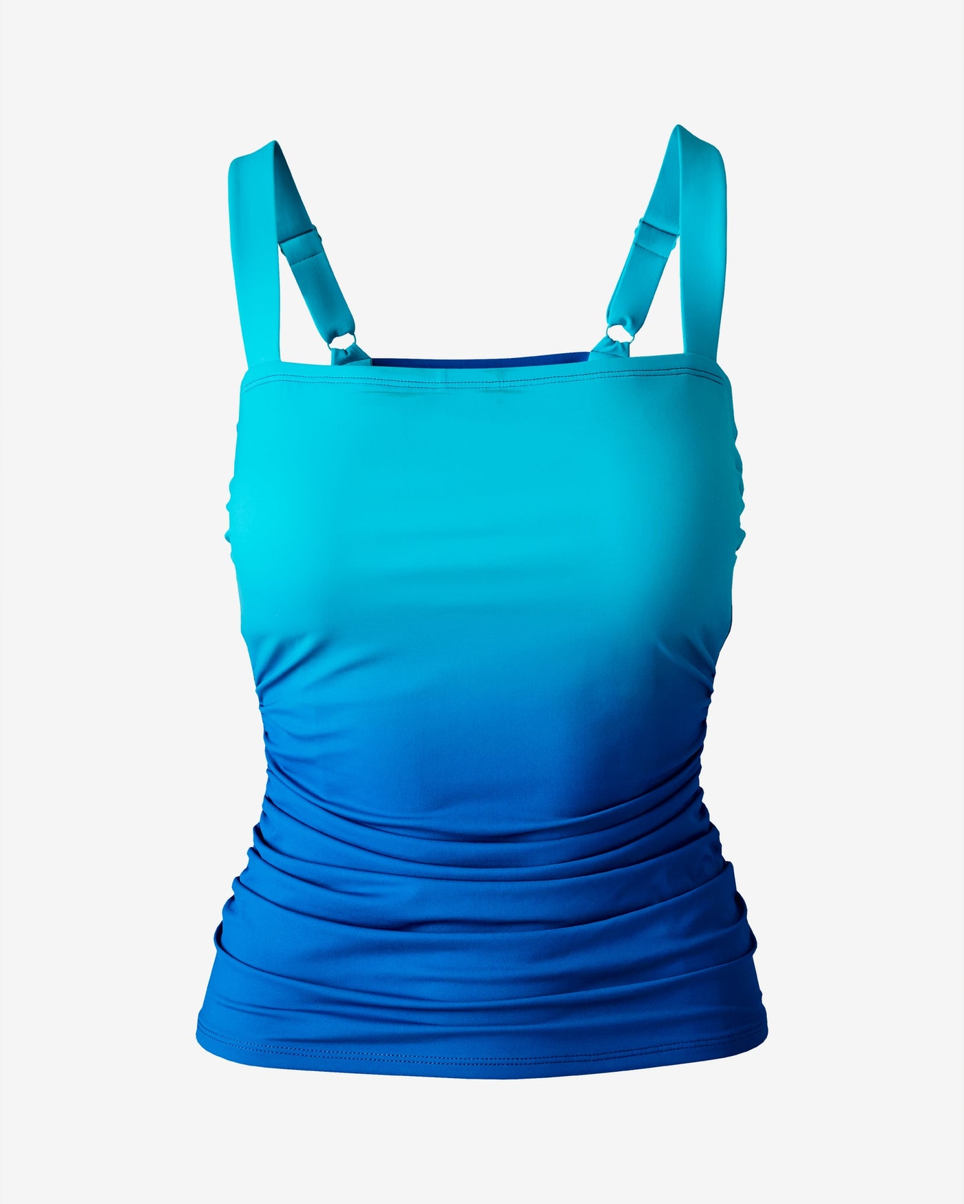 Swim Sense Blue Ombre Square Neck Tankini Top with Removable Soft Cups Blue Ombre