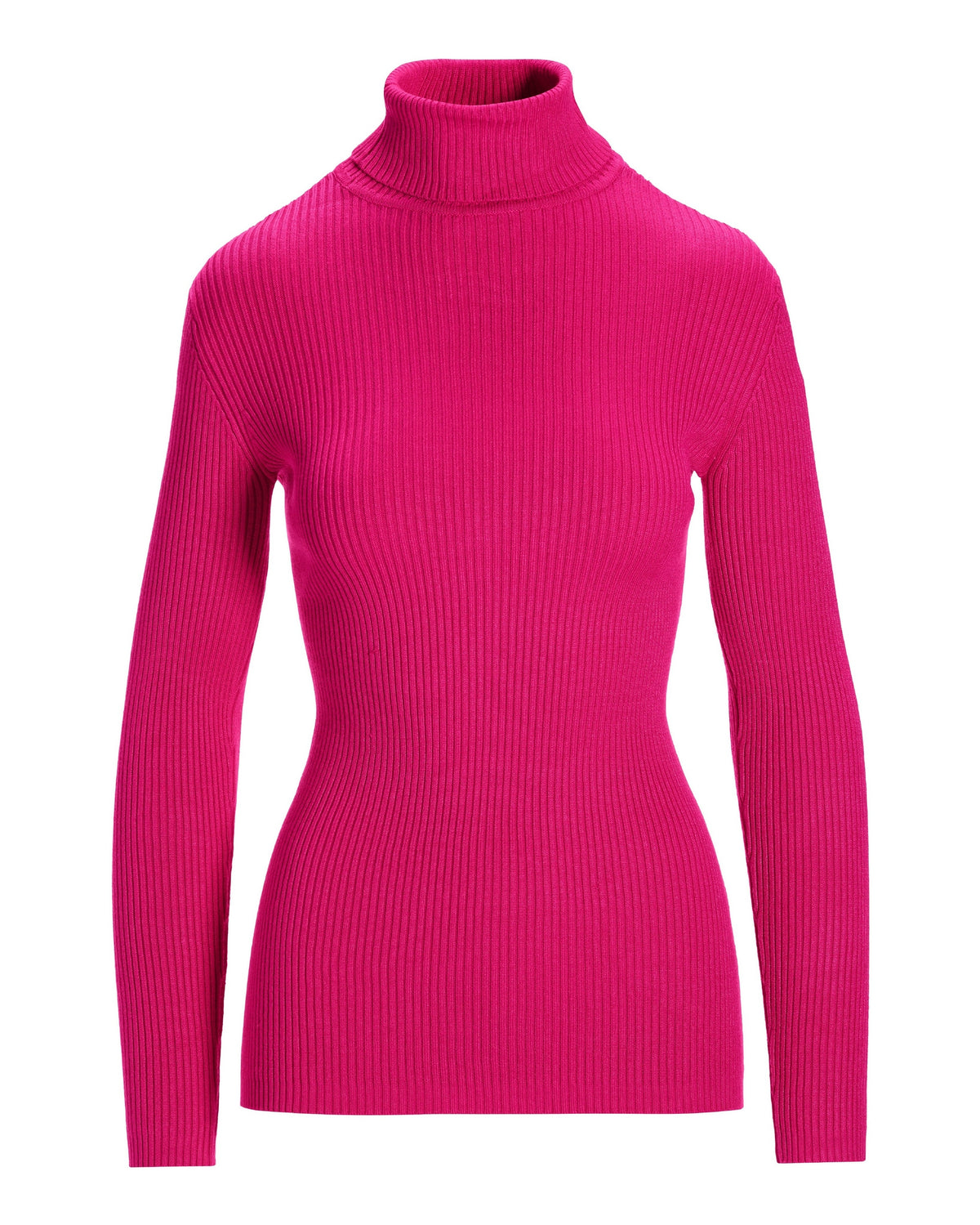 Ribbed Turtleneck Sweater Pink Peacock
