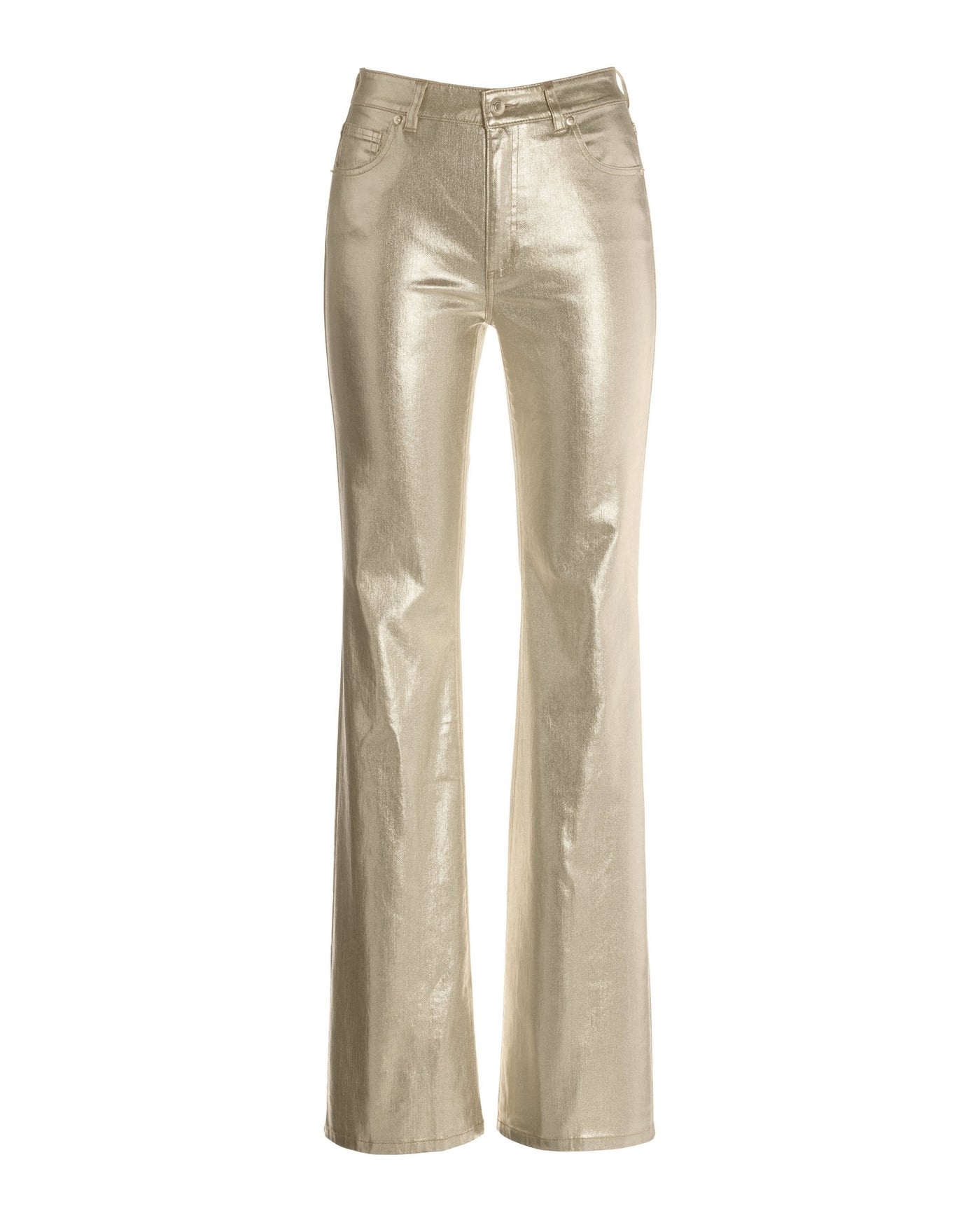 Monterey Metallic Coated High Waist Bootcut Jean Gold Metallic