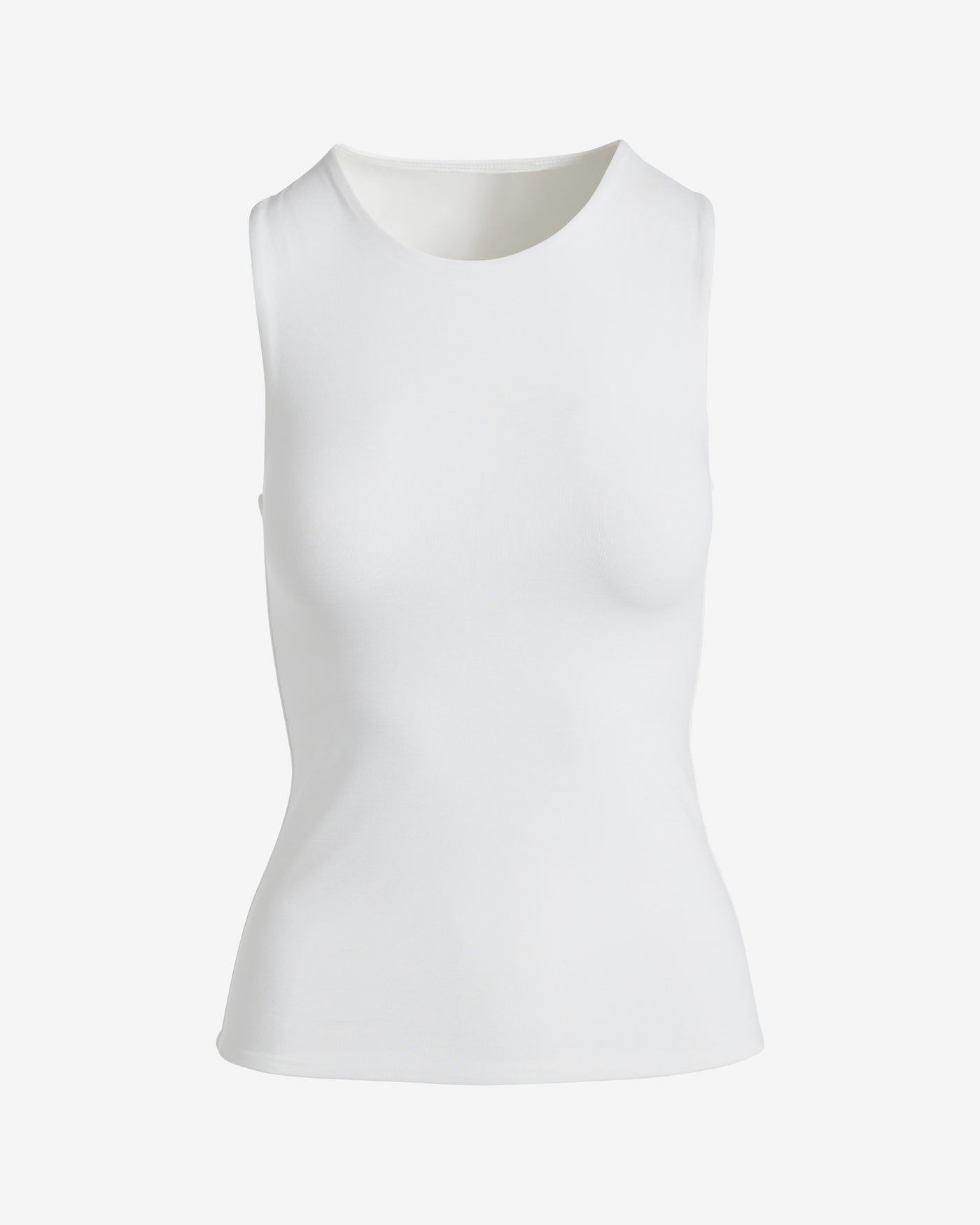 Contour High Neck Tank Top Pure White