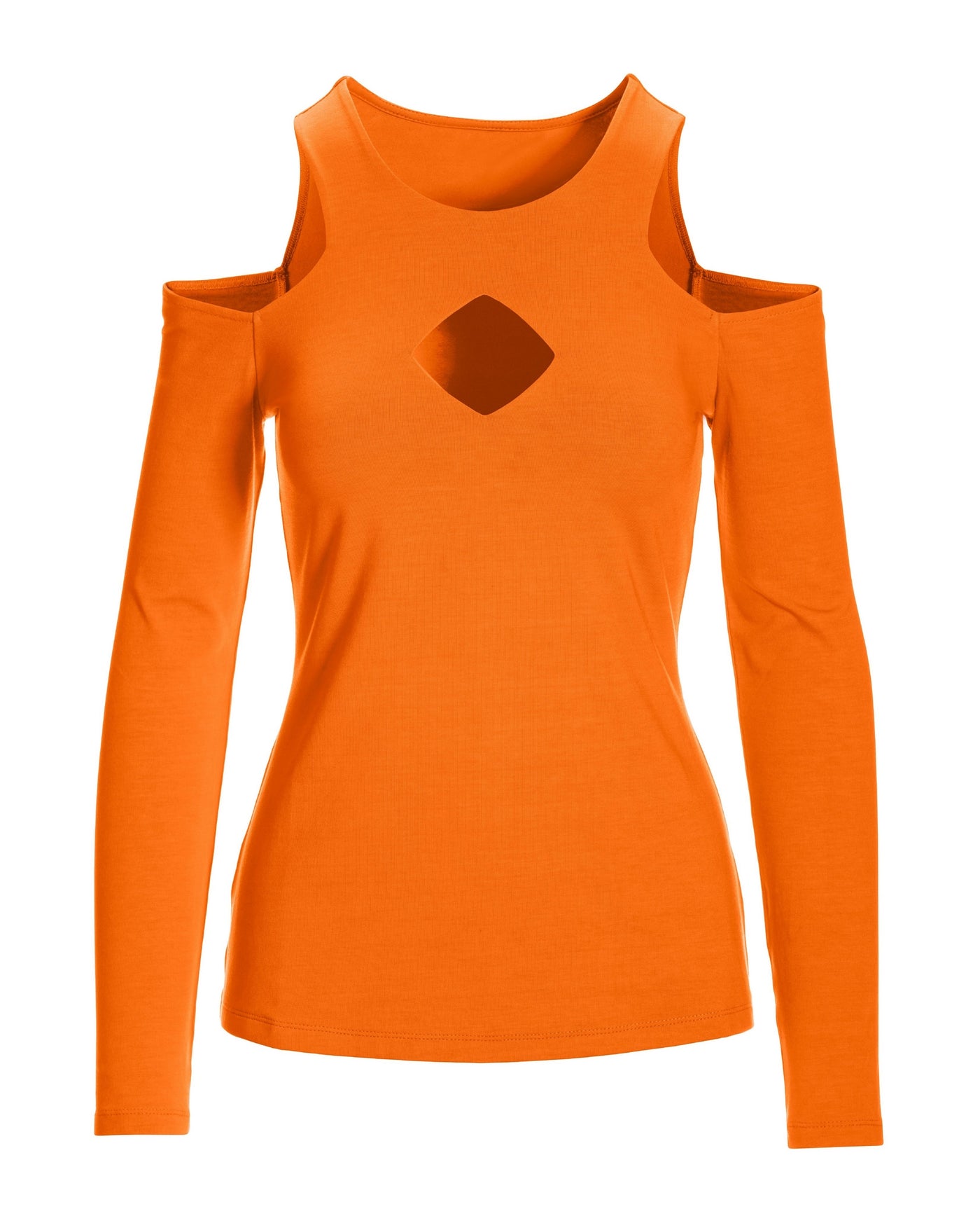 So Sexy Keyhole Cold Shoulder Knit Top Nectarine