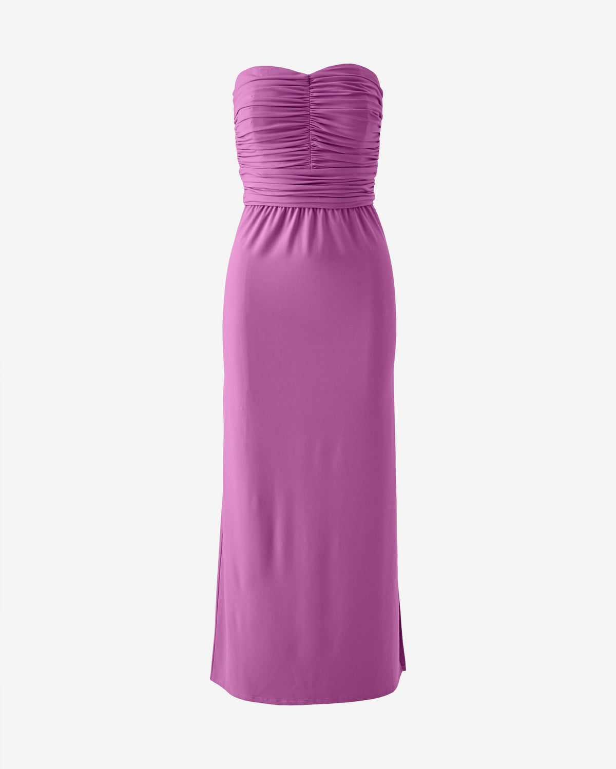 Strapless Ruched Knit Maxi Dress Radiant Orchid