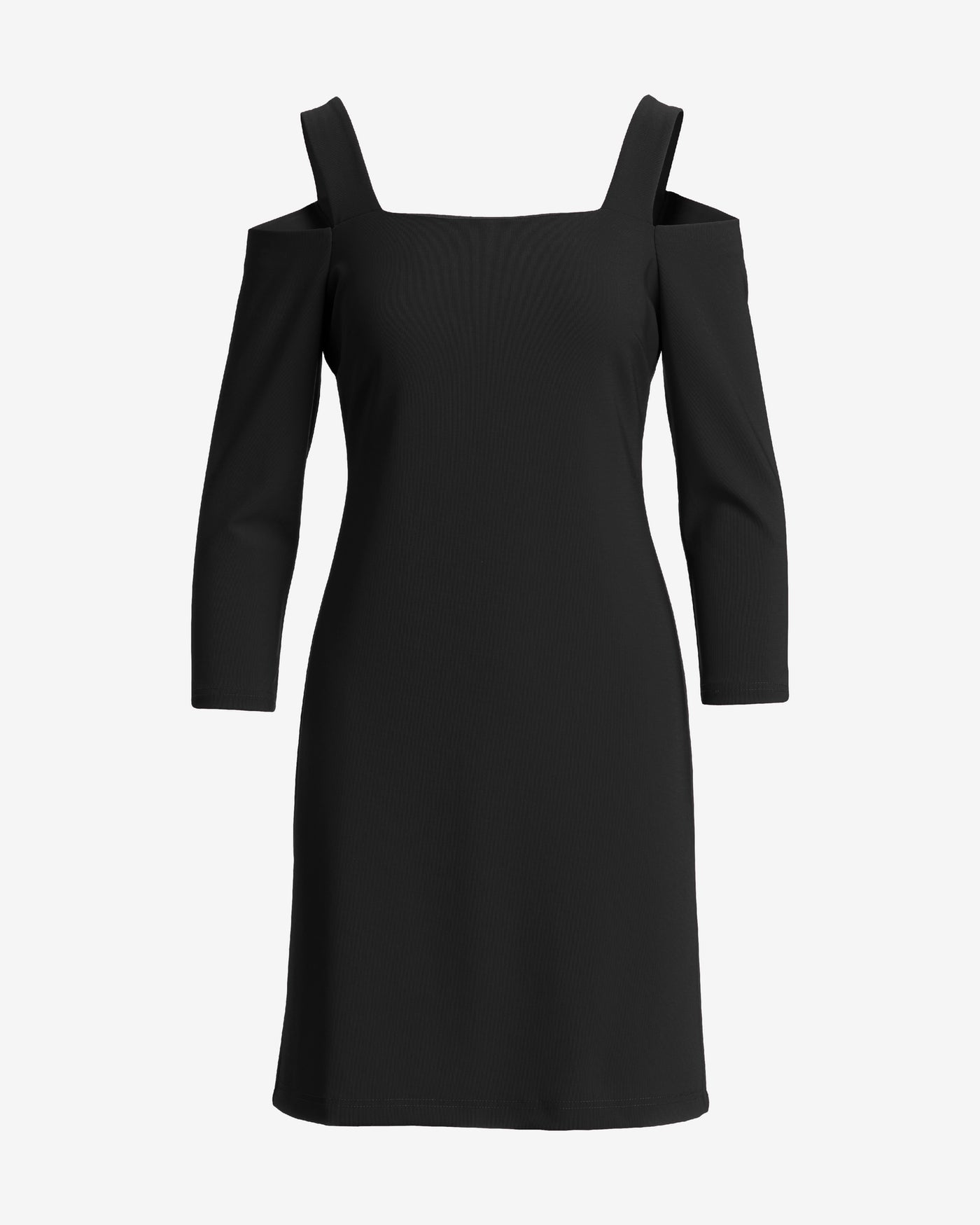 Beyond Travel Cold Shoulder Three Quarter Sleeve Dress Jet Black