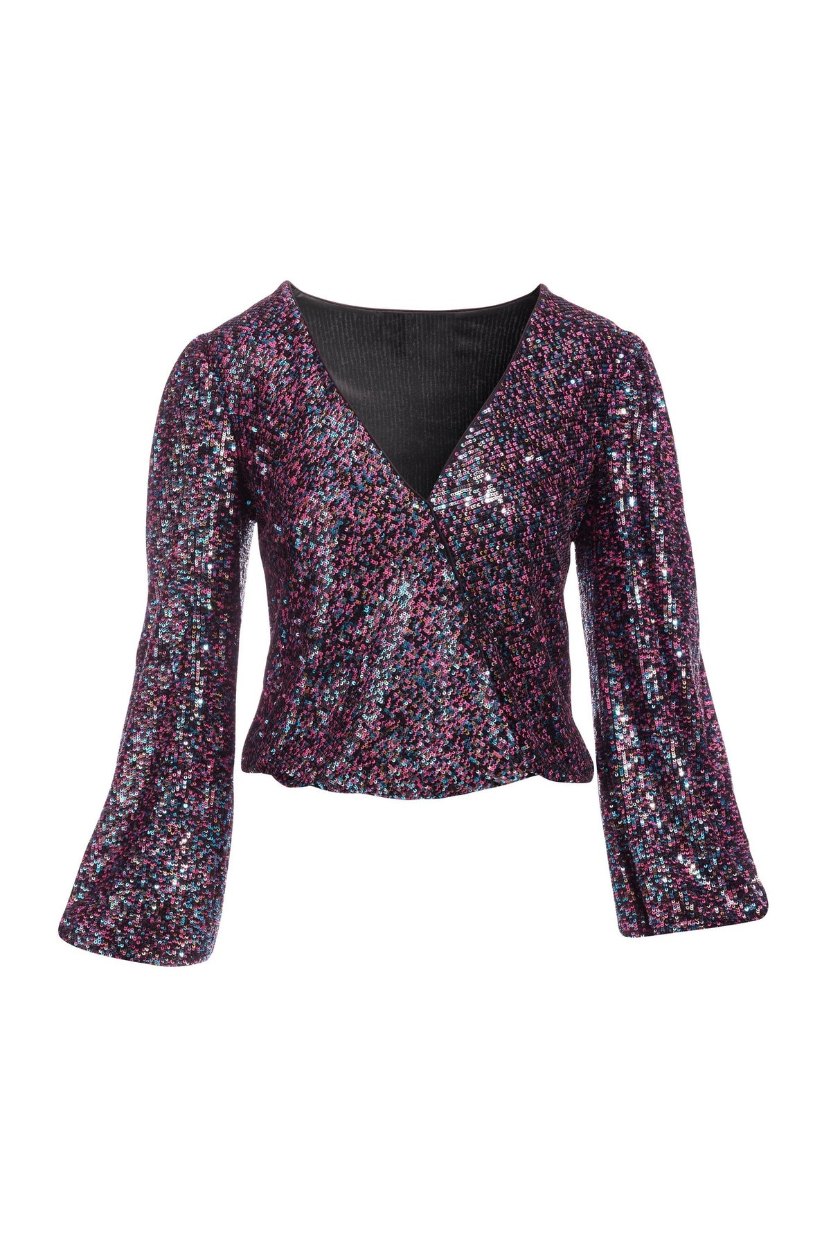 Sequin Surplice Blouse Multi
