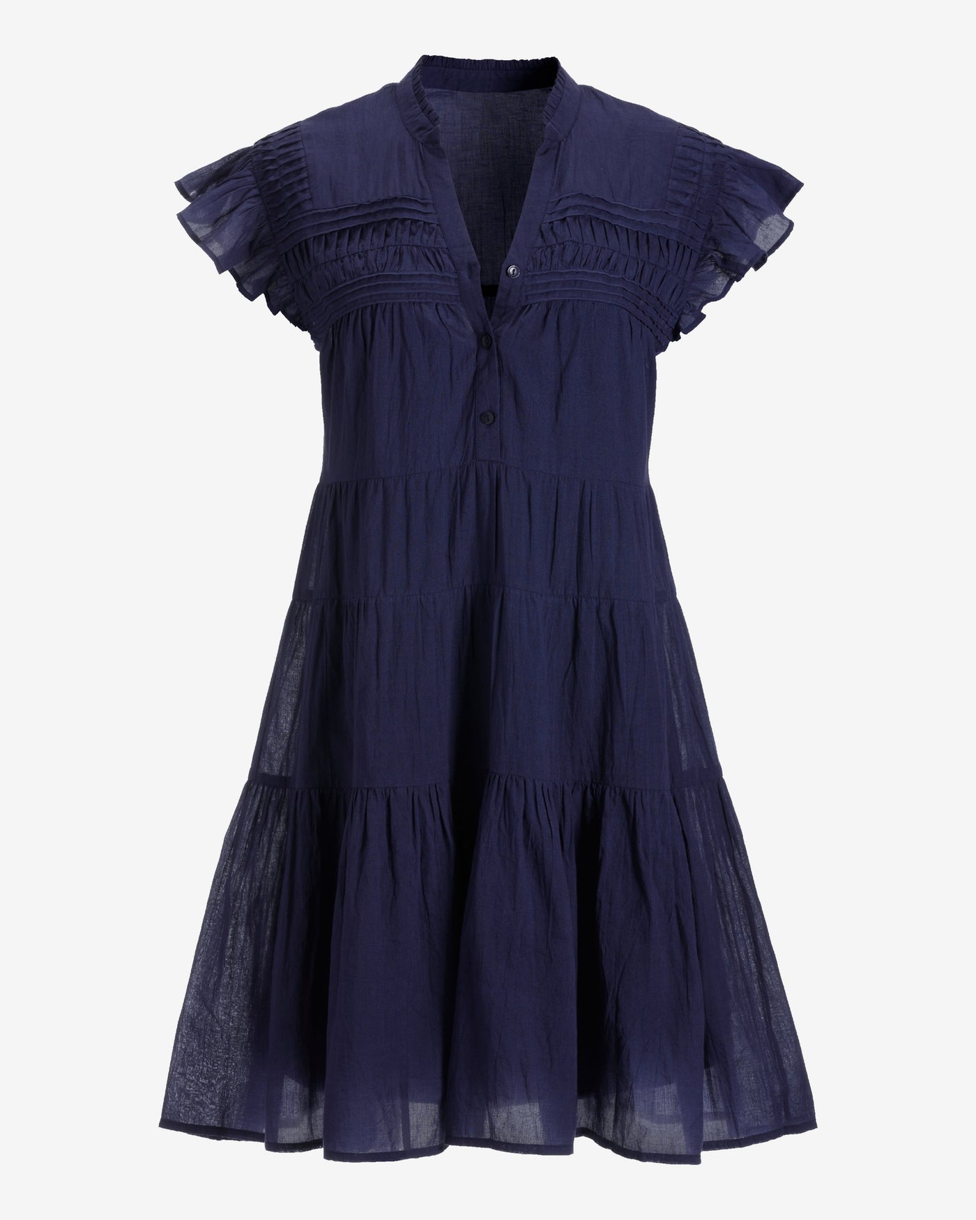 Tiered Shift Dress Navy