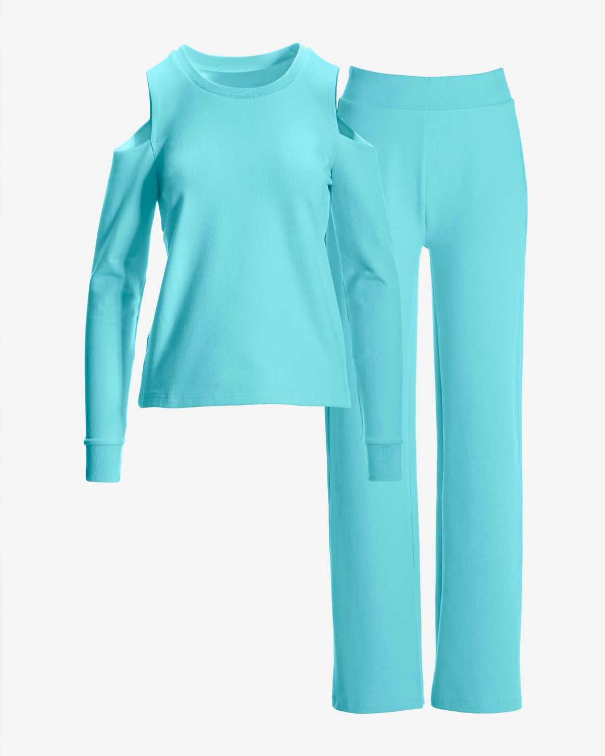 Cold Shoulder Lounge Set Blue Topaz