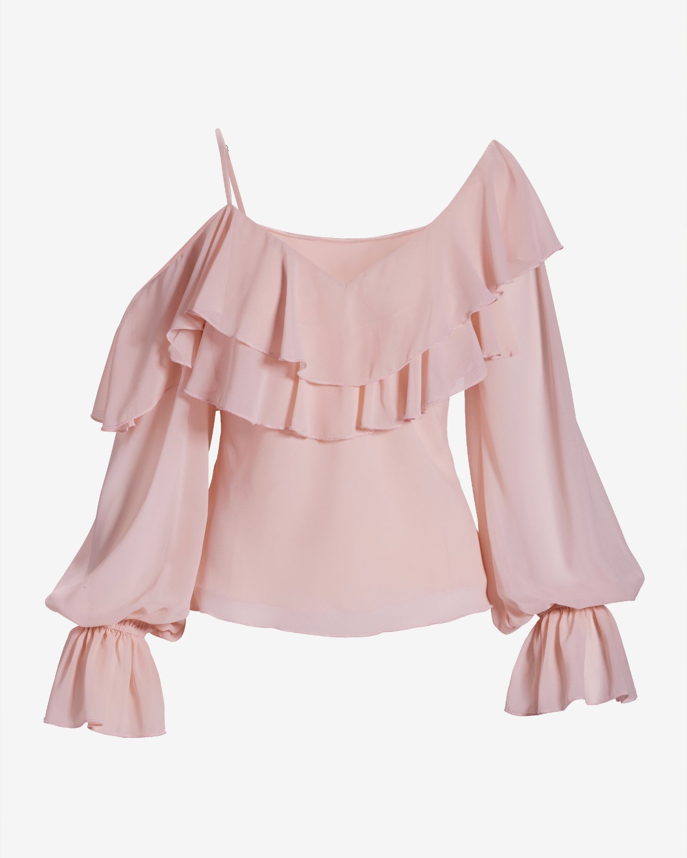 Layered Ruffle Chic Blouse Pink