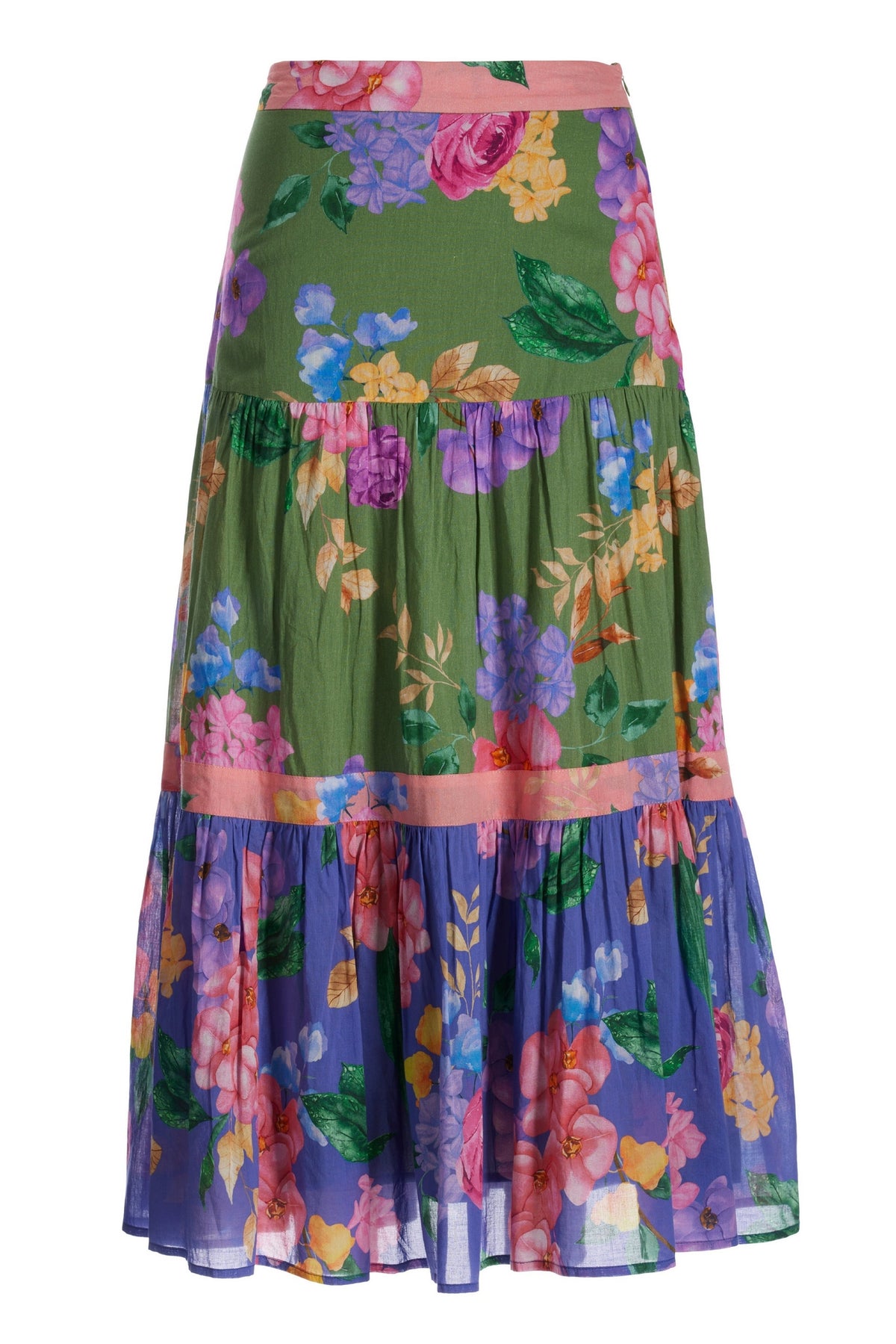 Fall Rainforest Print Midi Skirt Multi