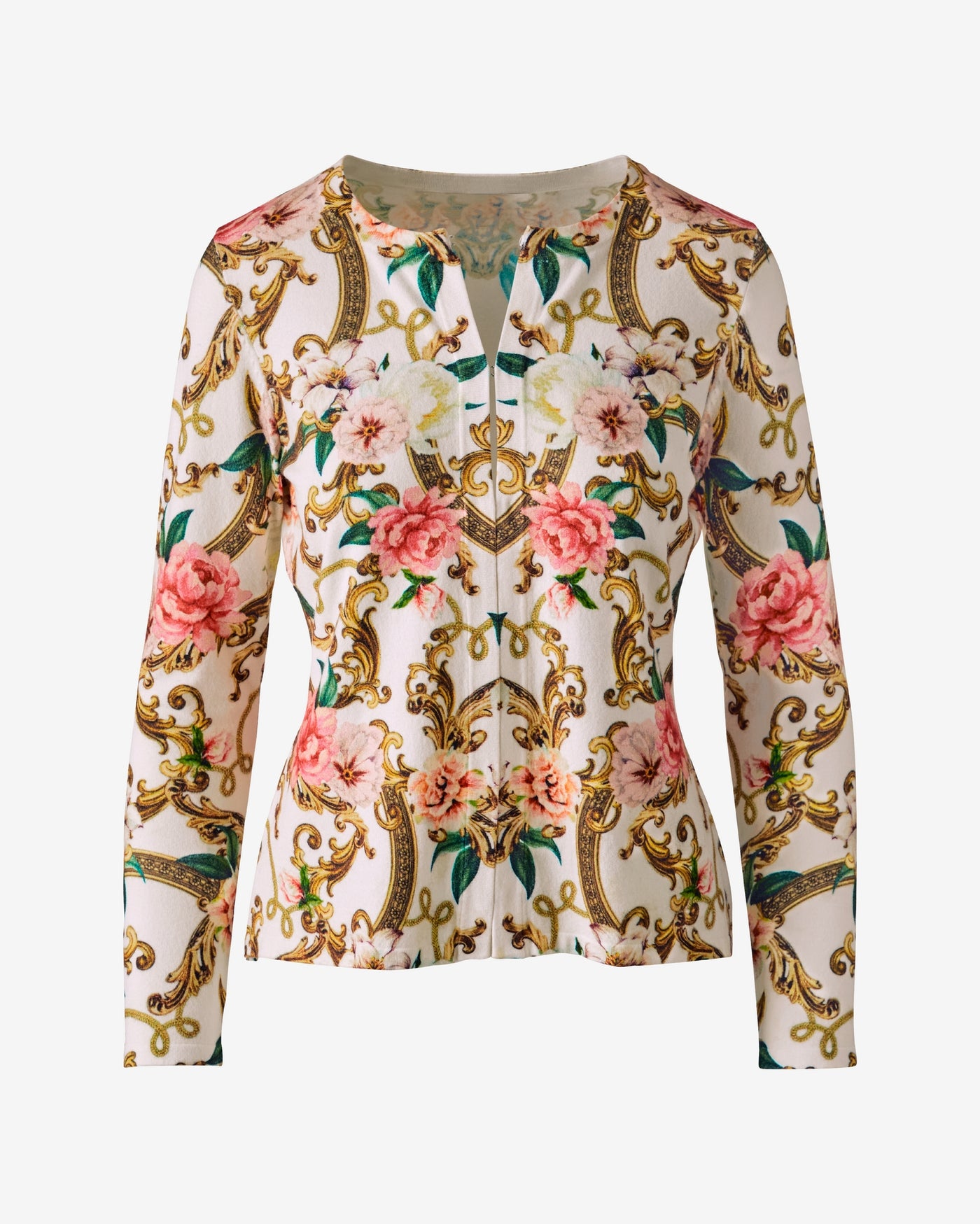Printed Light Weight Sweater Cardigan Floral Fleurs