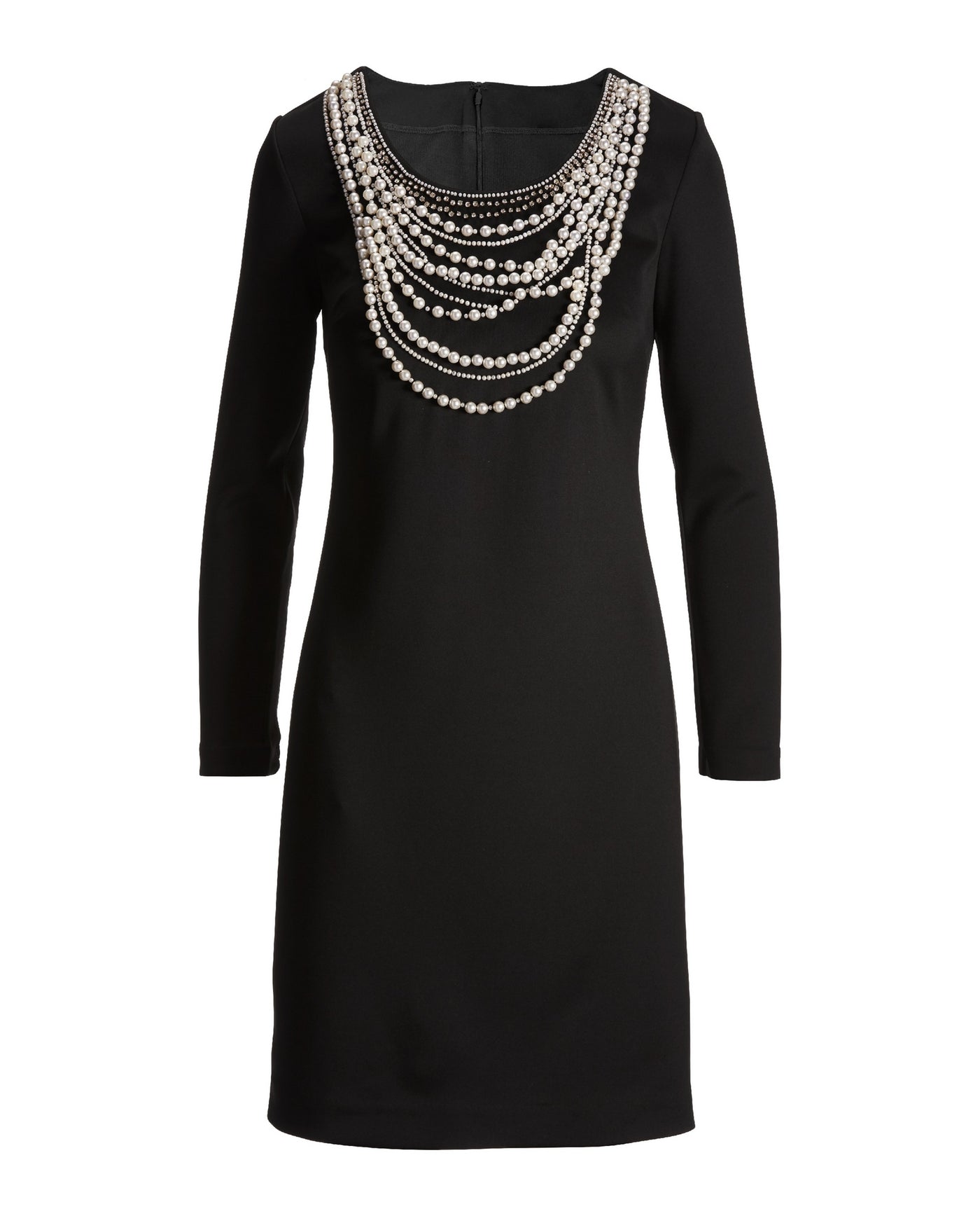 Pearl Necklace Sheath Dress Black