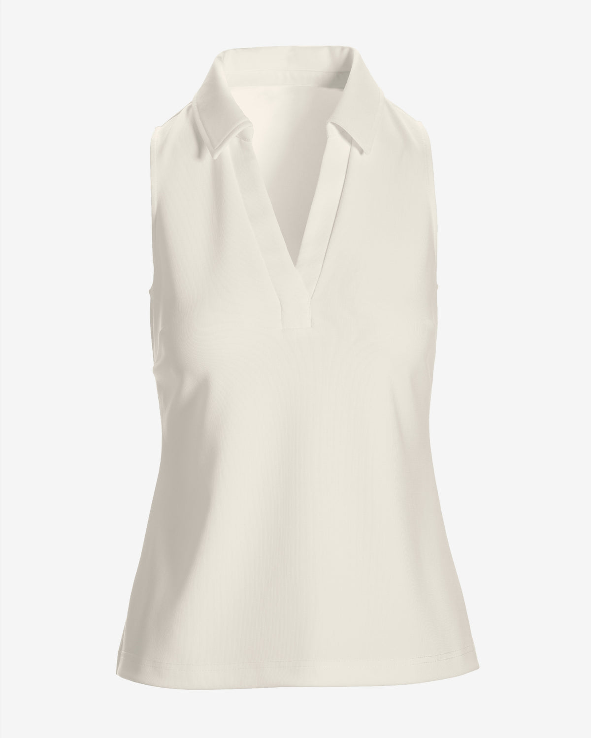 Beyond Travel Sleeveless Collared Top Ivory Coast
