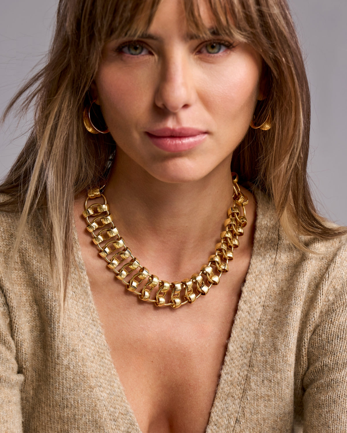 Metal Link Choker Gold