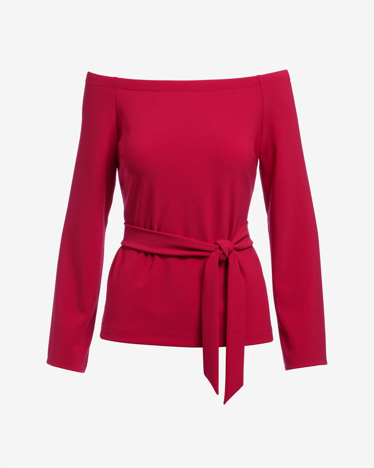 Beyond Travel Belted Off The Shoulder Top Tango Red
