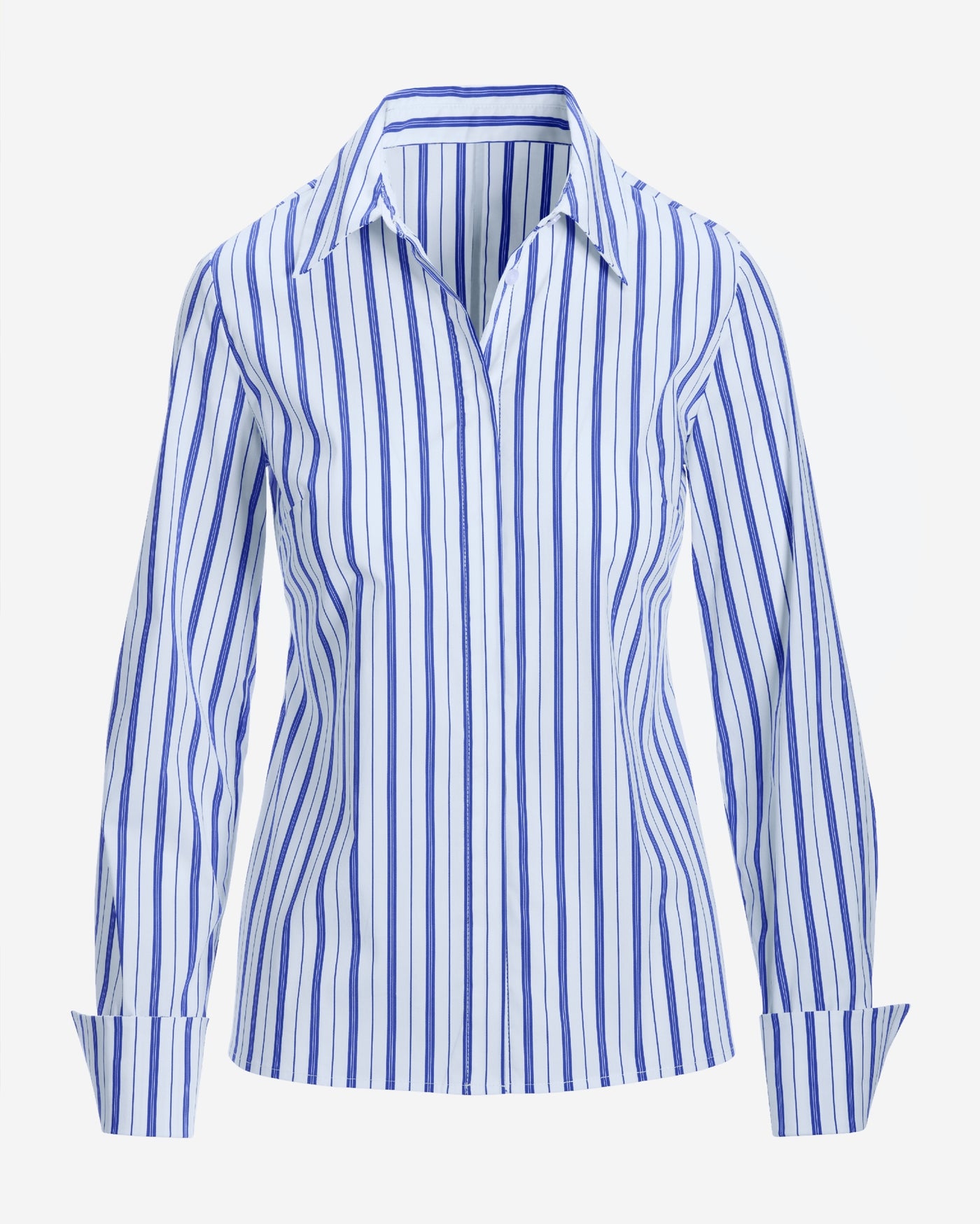 Essential Blue Stripe Sophia Button Up Poplin Shirt Blue White