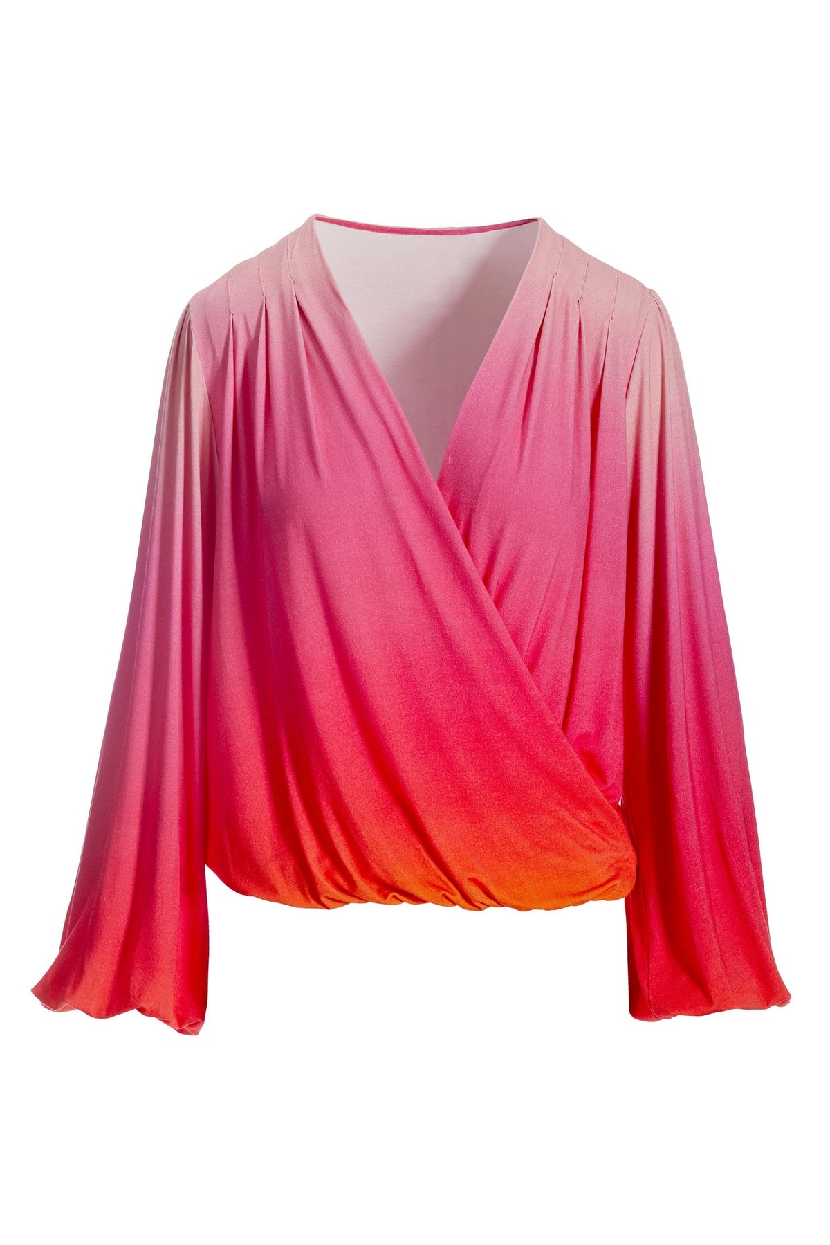 Sunrise Ombre Surplice Top Pink Multi