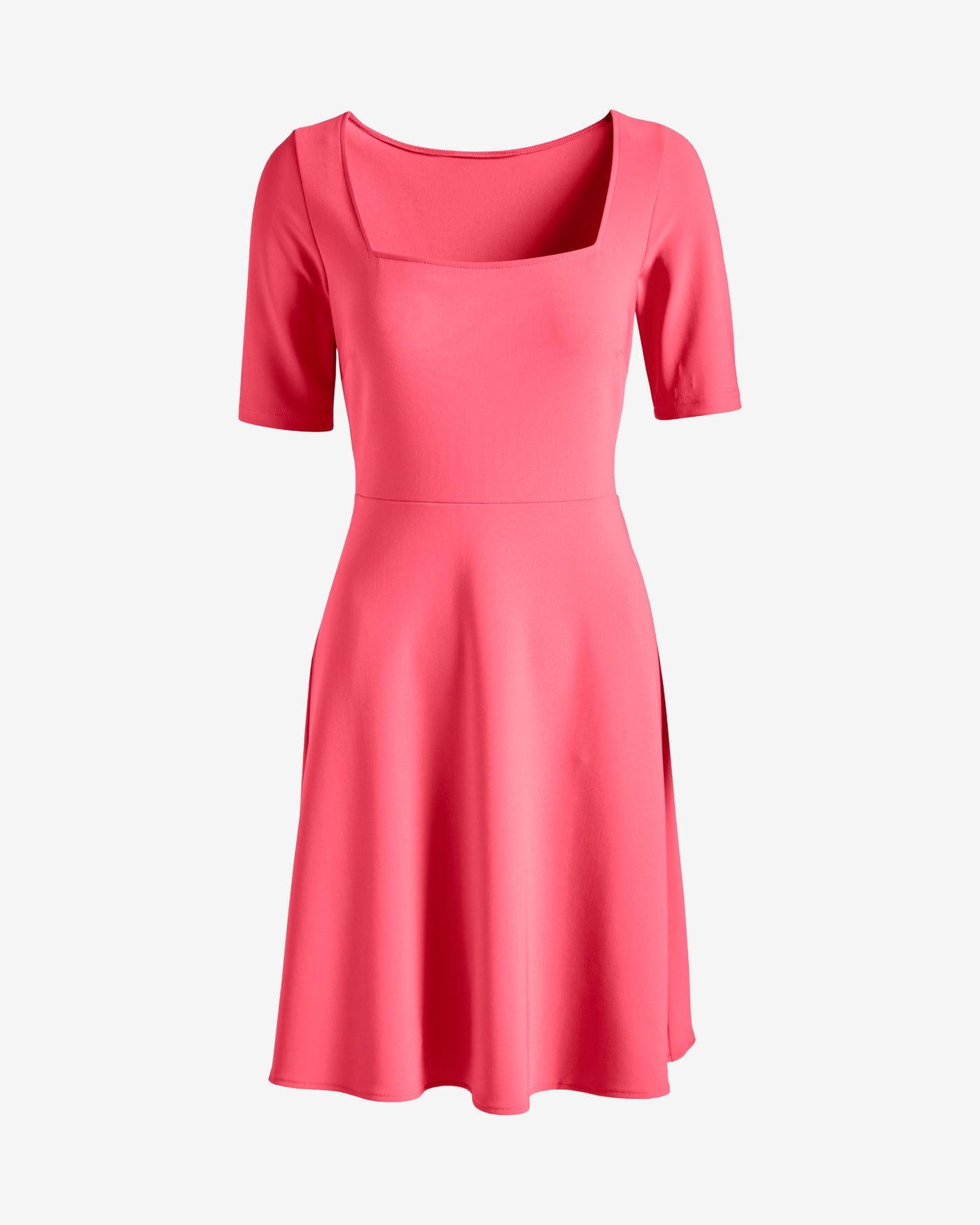 Beyond Travel Square Neck Fit and Flare Dress Pink Lemonade