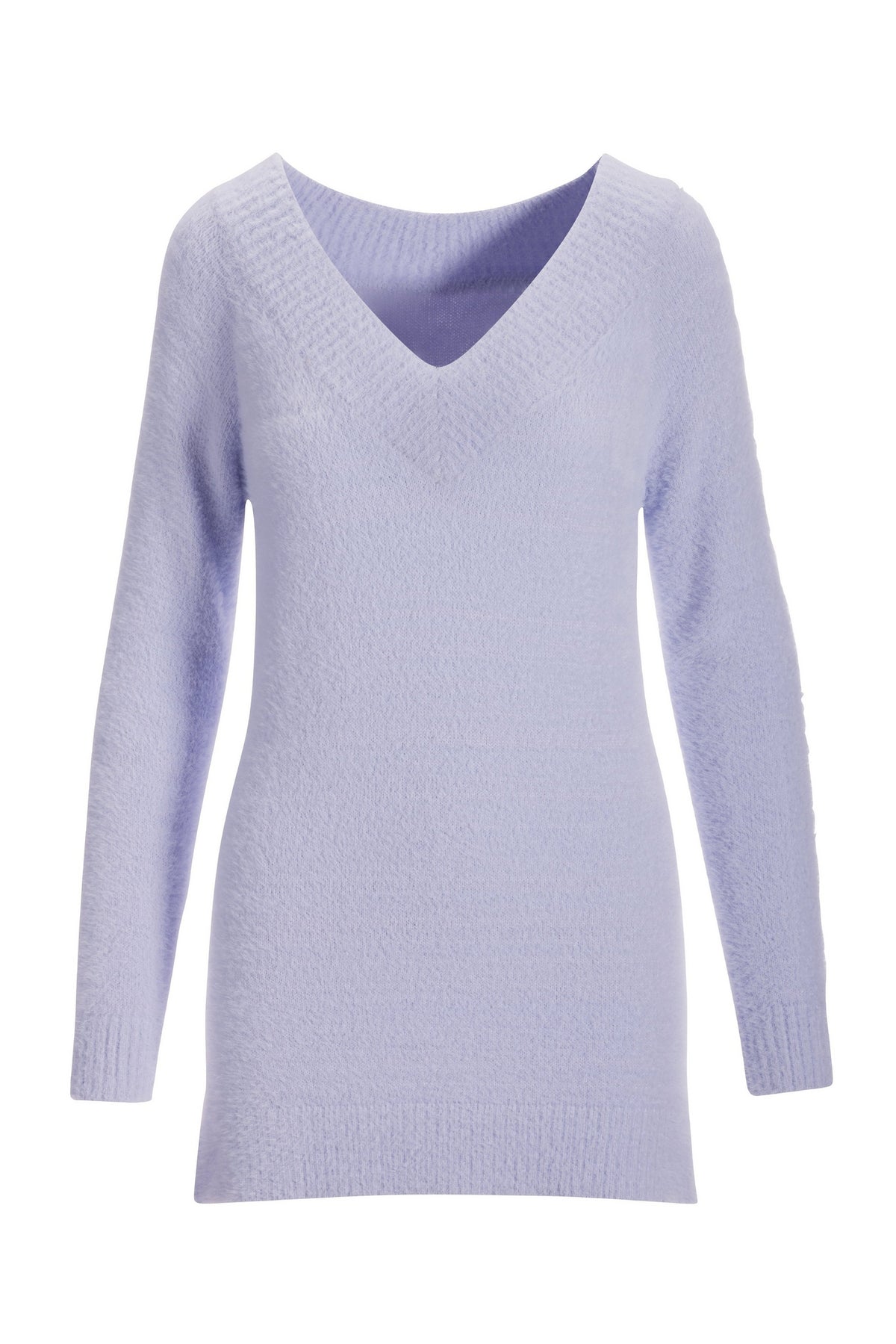 V Neck Cozy Sweater Lavender Bloom