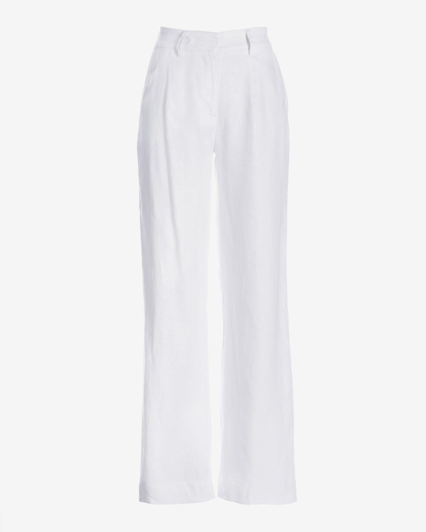 Malibu Polished Linen Wide Leg Trouser Pant White