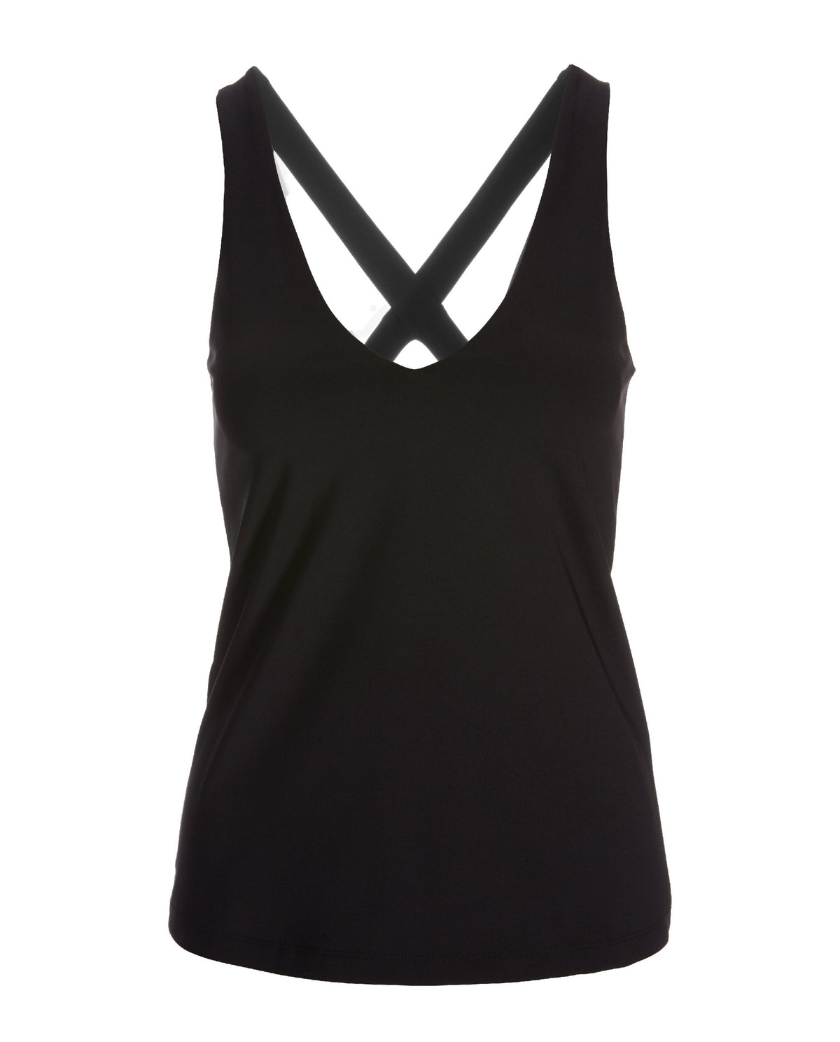 B-Active Solid Cross Back Tank Black