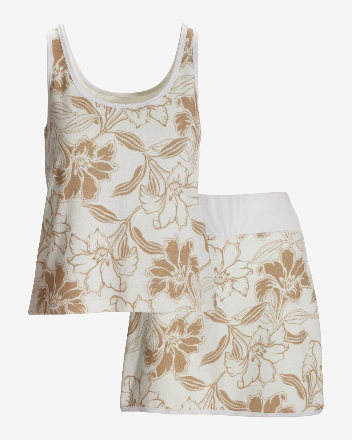 Beach Terry Floral Skort Set Neutral