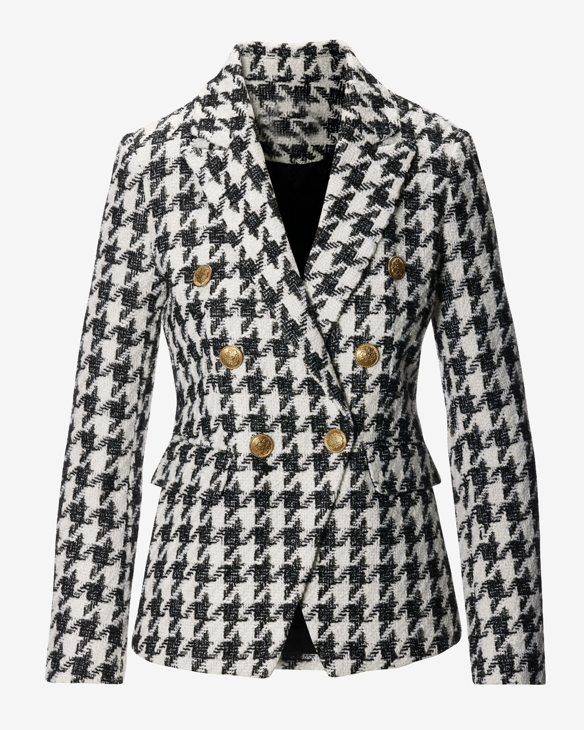 Houndstooth Double Breasted Blazer Black/White