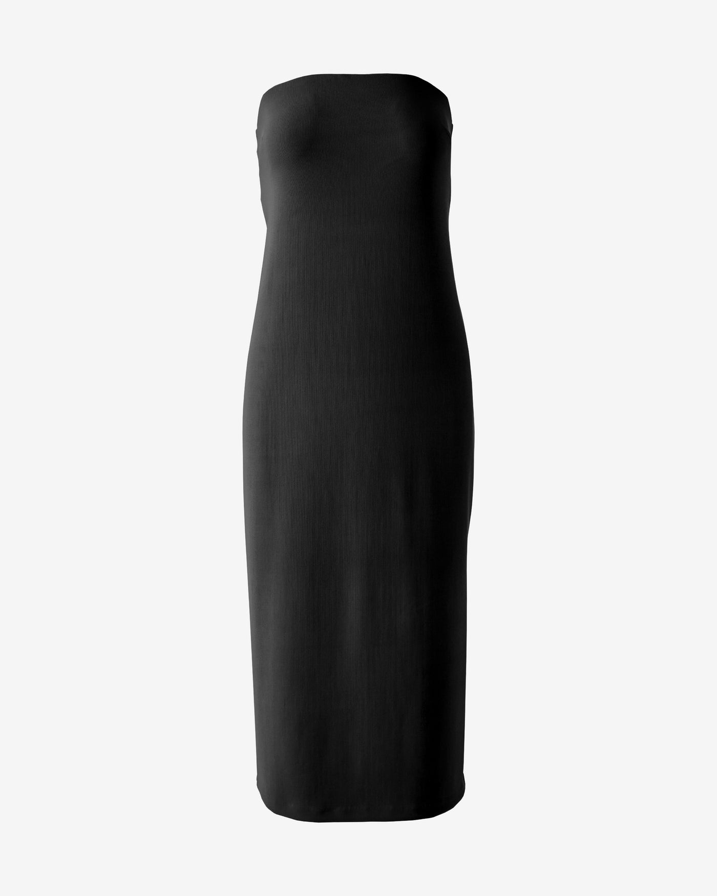 Beyond Travel Strapless Midi Dress Jet Black