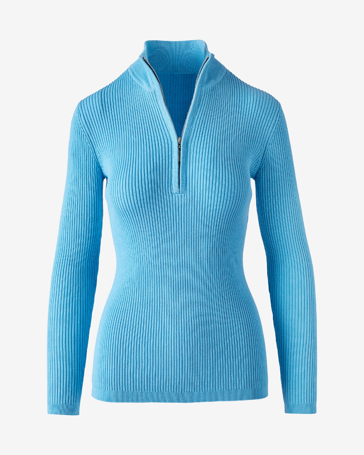 Ribbed Half Zip Up Sweater Baltic Sea