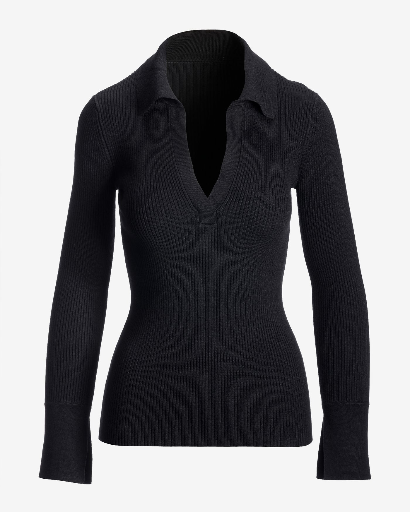 Ribbed Collar Sweater Proper Black