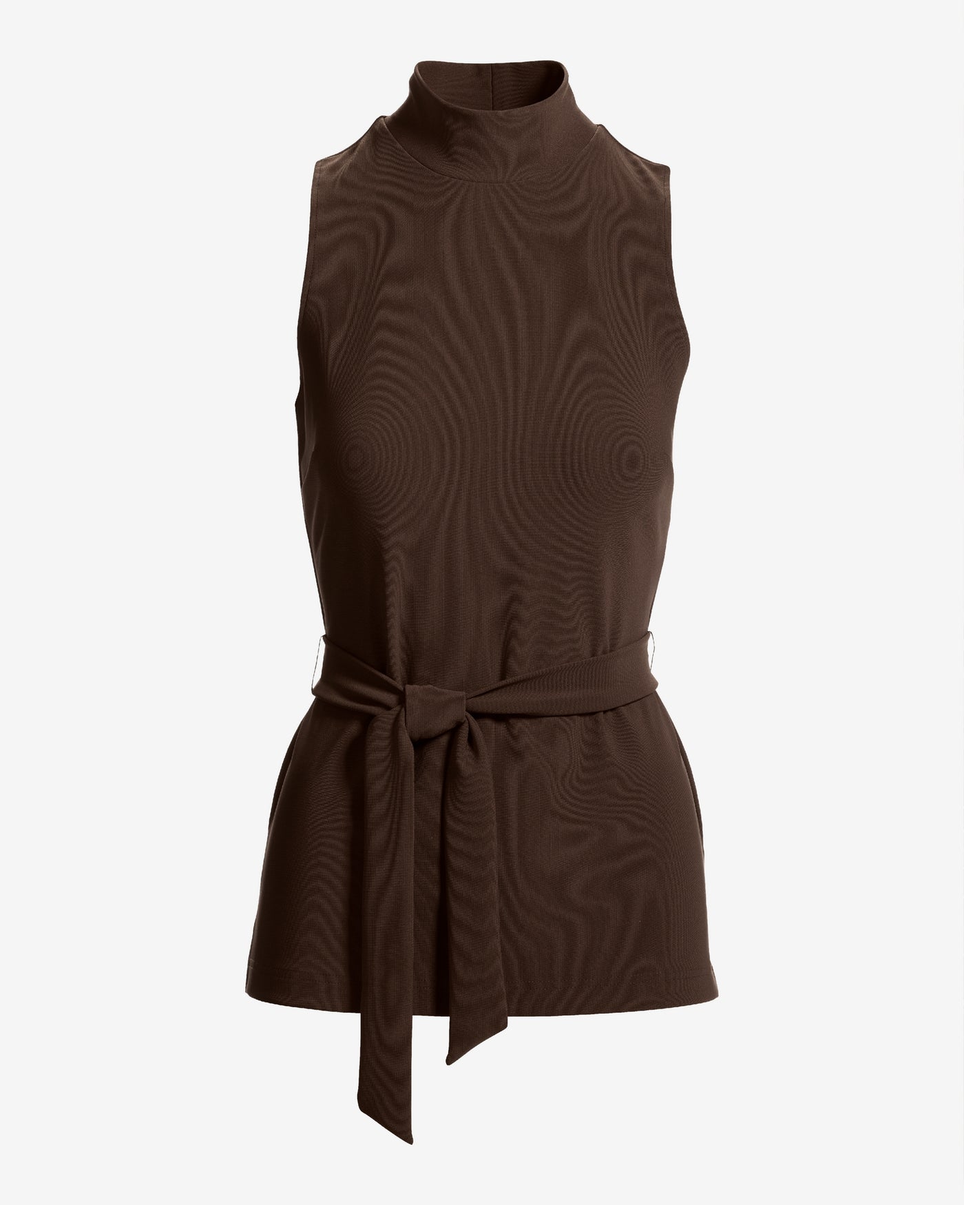 Beyond Travel Belted Mockneck Tunic Top Coffee Bean